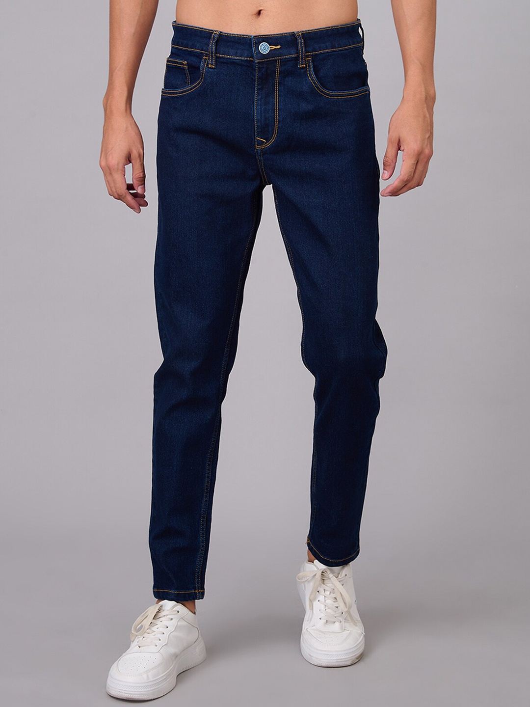 

Old Grey Men Slim Fit Mid-Rise Clean Look Stretchable Cotton Jeans, Blue