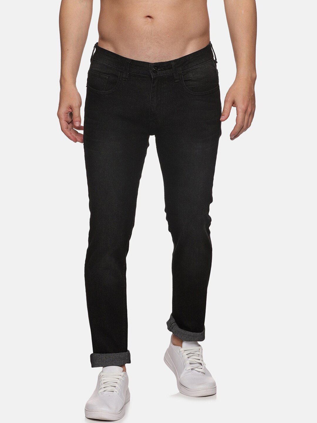 

Old Grey Men Slim Fit Comfort Stretchable Jeans, Black