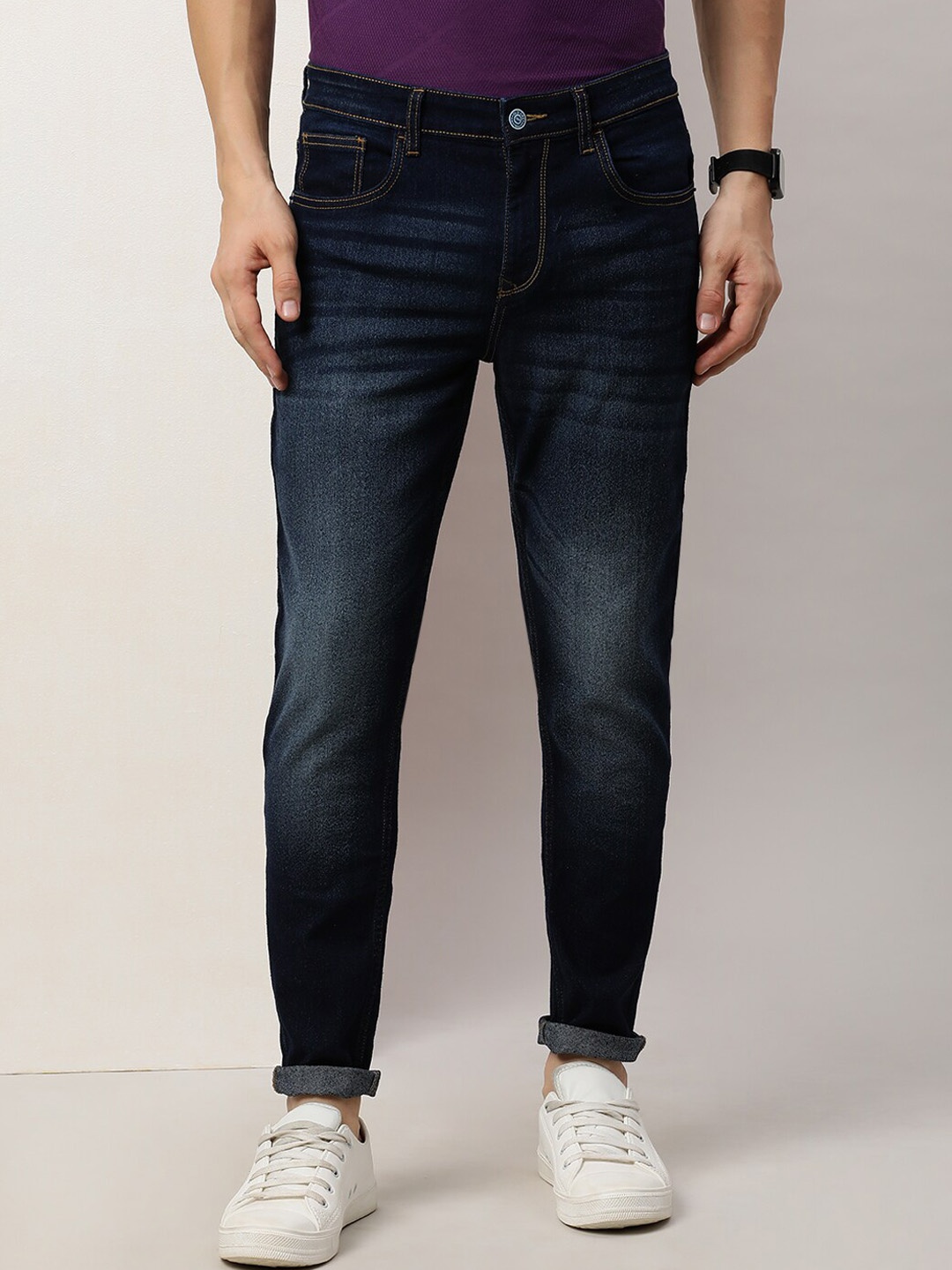 

Old Grey Men Slim Fit Mid-Rise Mid-Rise Stretchable Cotton Jeans, Blue