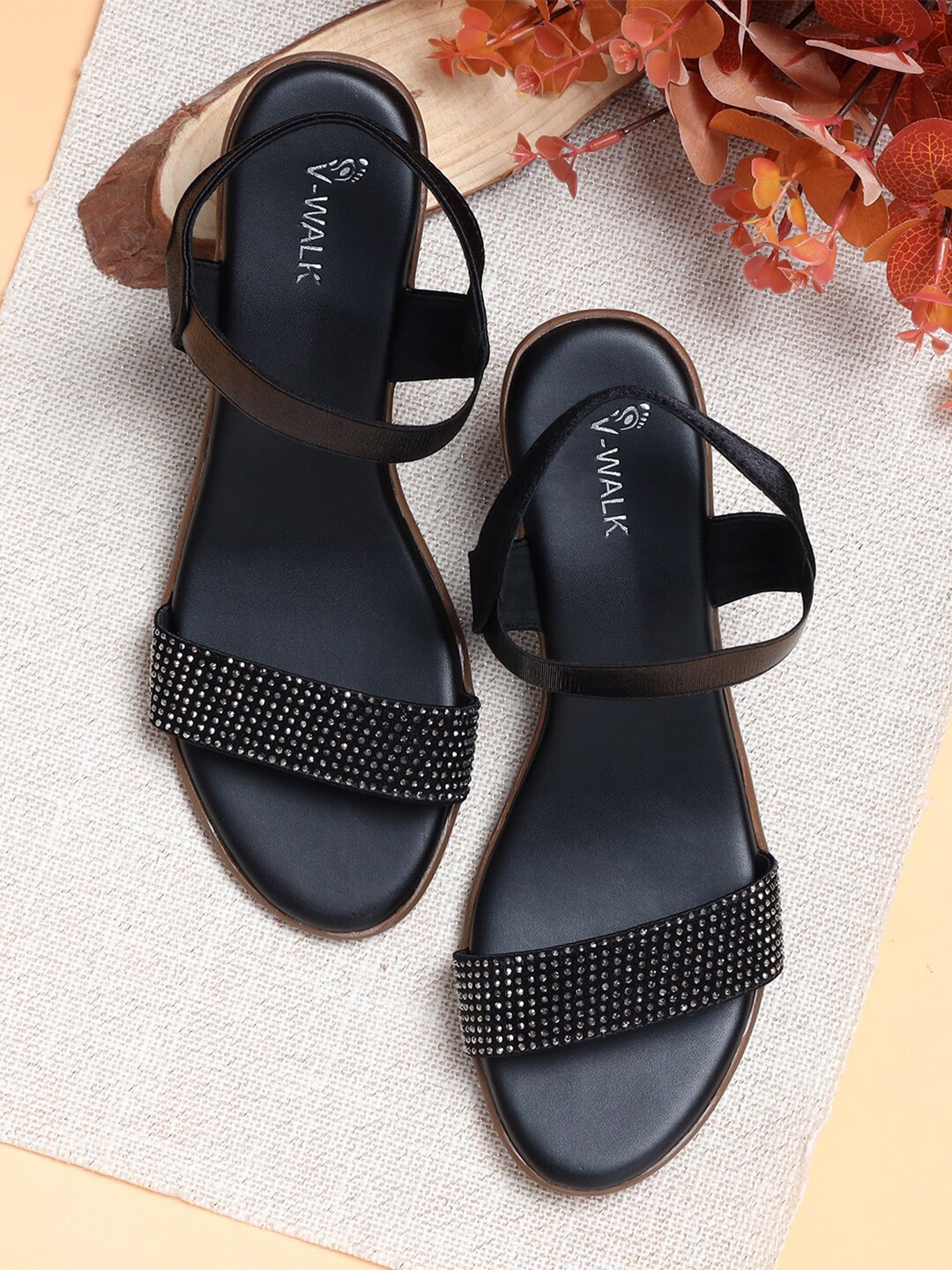 

V-WALK Women Embellished Heels, Black