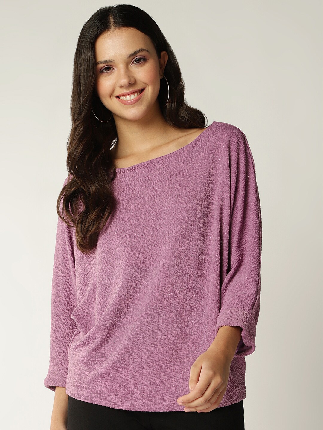 

Roadster Embellished Round Neck Top, Purple