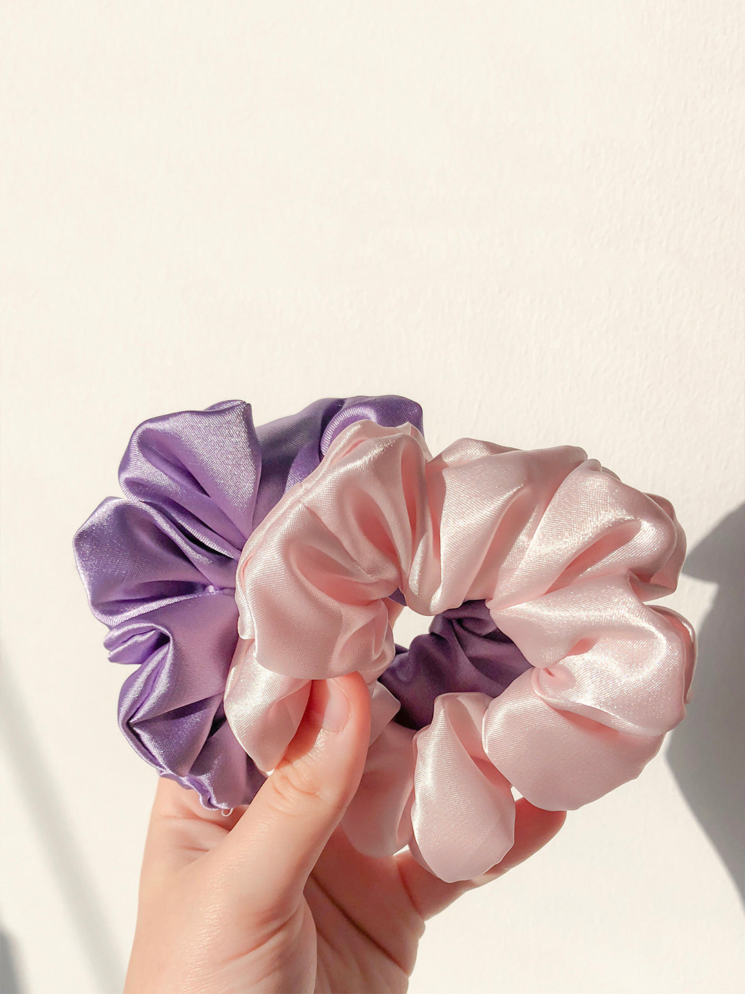 

VAGHBHATT Set of 2 Satin Ponytail Holders, Lavender