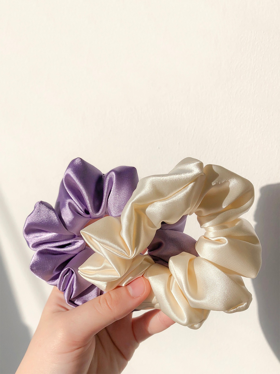 

VAGHBHATT Set of 2 Satin Ponytail Holders, Lavender