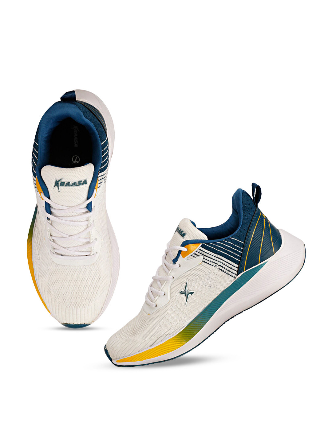 

KRAASA Men Mesh Running Sports Shoes, White
