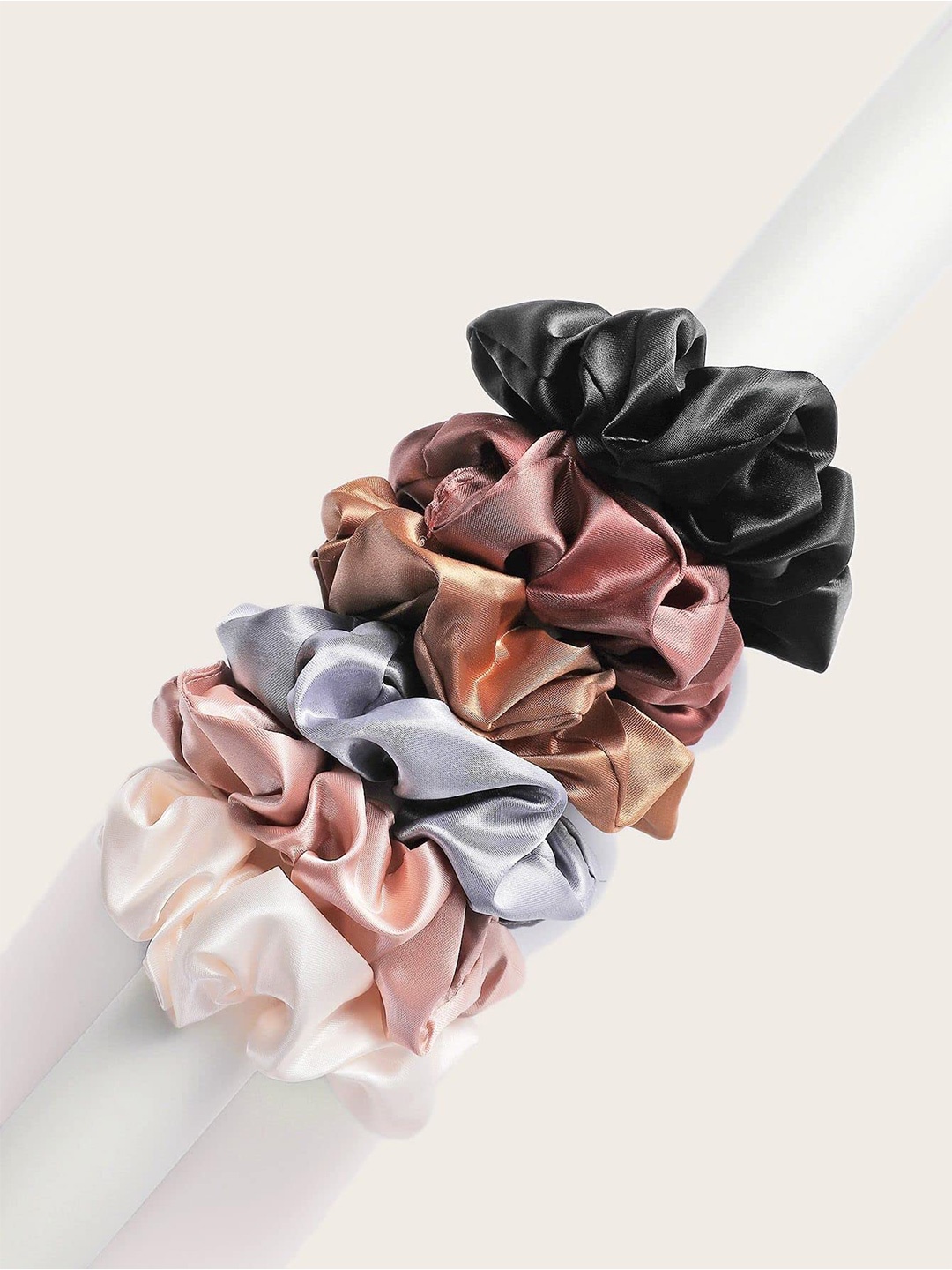 

FIMBUL Set Of 10 Satin Ponytail Holders, Black
