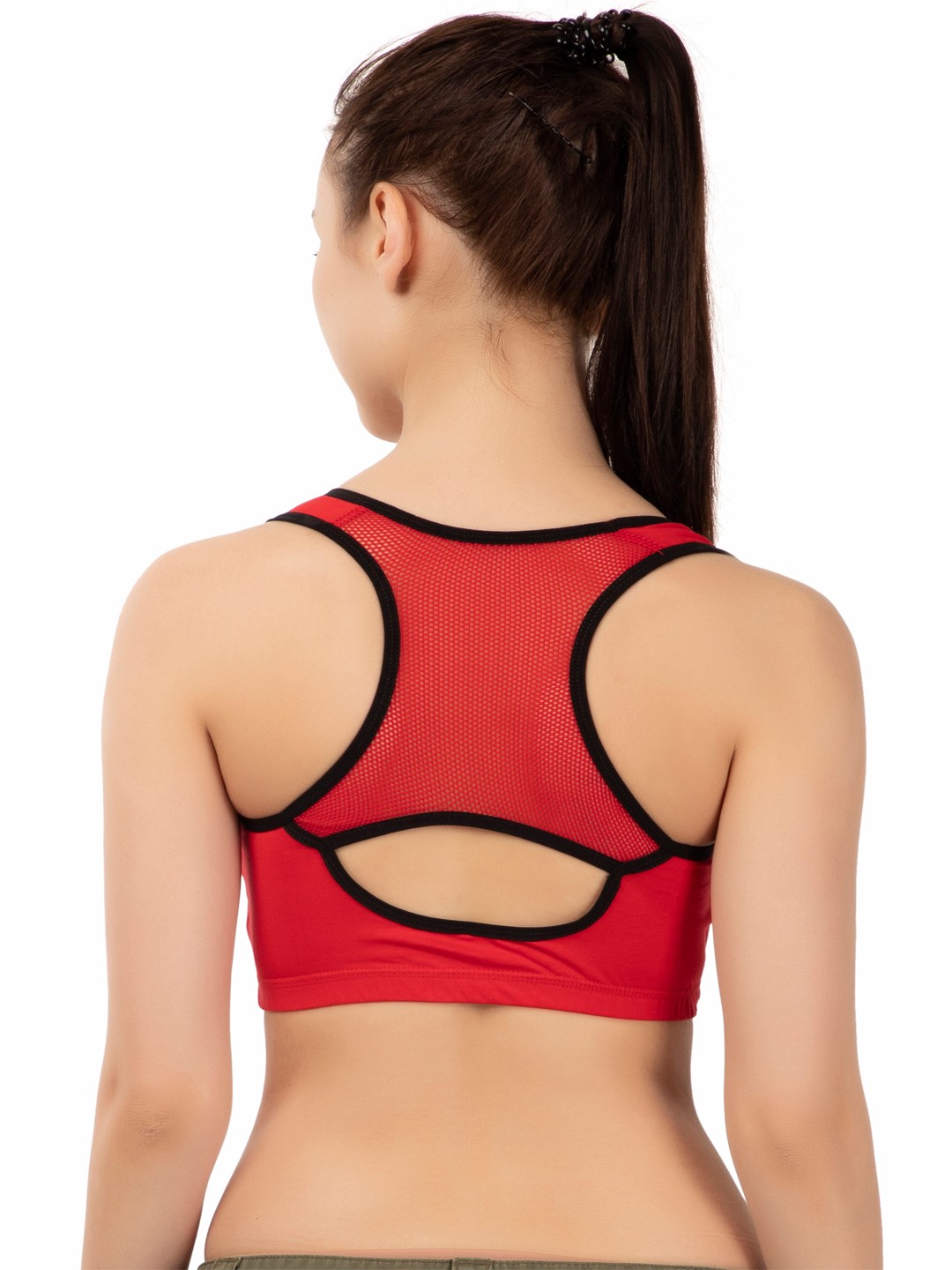 

Eve's Beauty Full Coverage Non Padded Workout Bra With All Day Comfort, Red