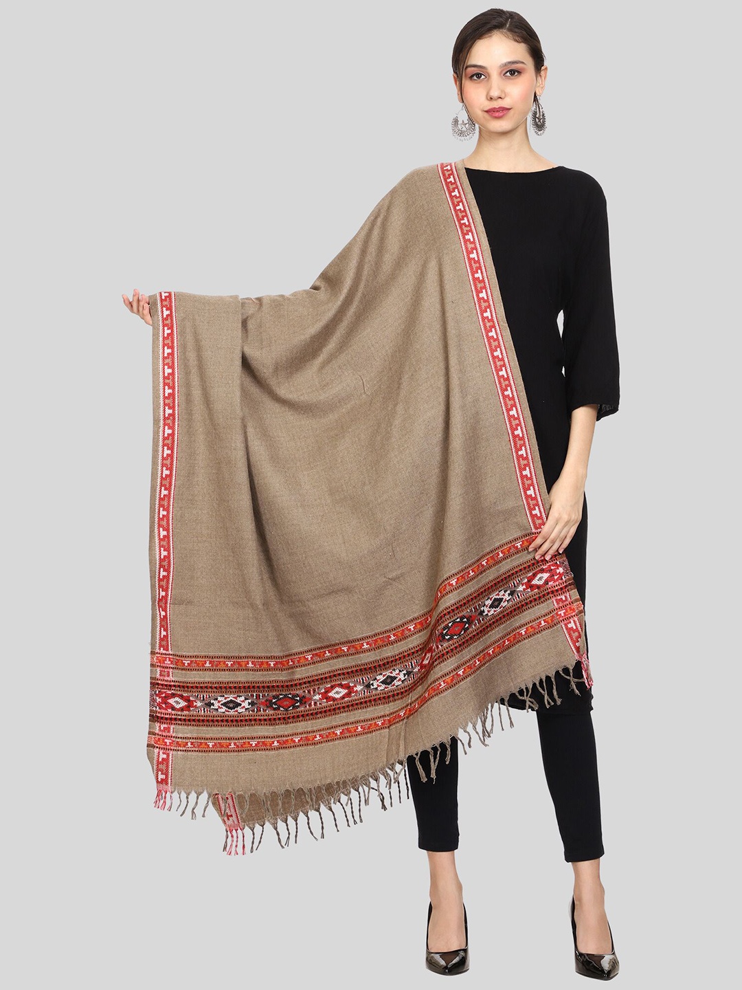 

SWI Stylish Paisley Woven Design Shawl, Beige
