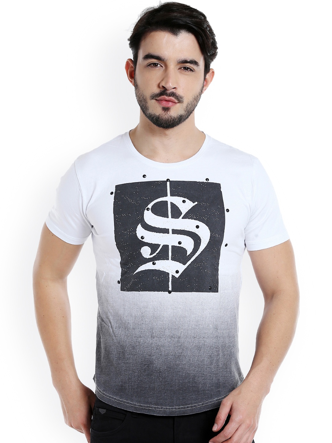 

Rex Straut Jeans Men White Printed Round Neck T-shirt