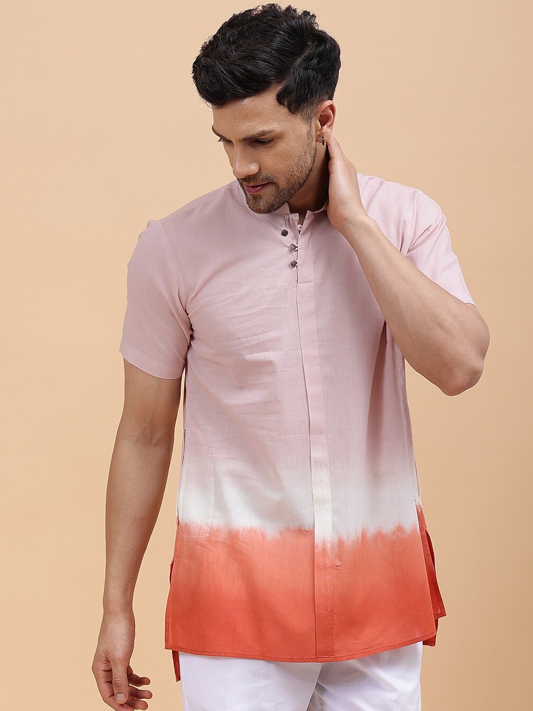 

See Designs Ombre Dyed Regular Pure Cotton Kurta, Pink