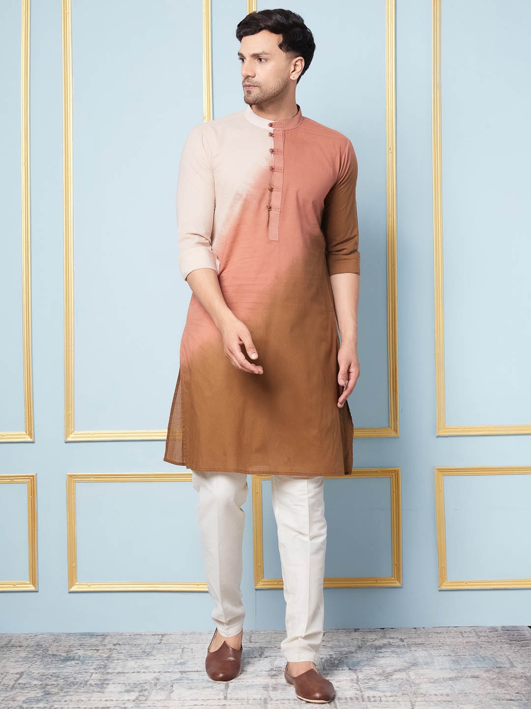

See Designs Ombre Dyed Regular Pure Cotton Kurta, Cream