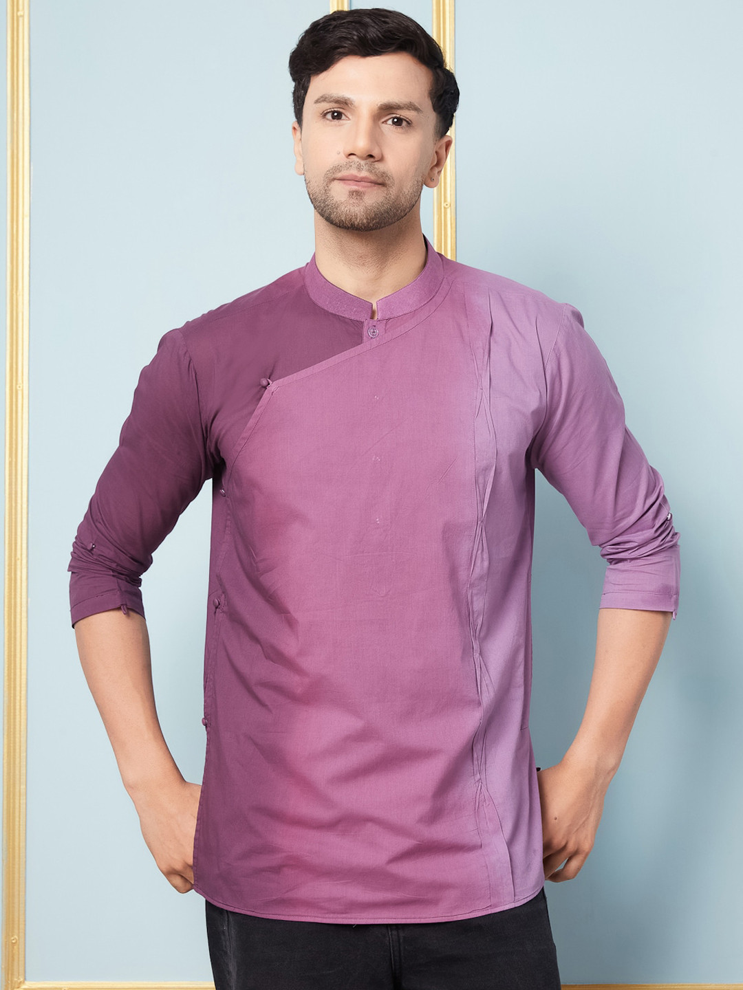 

See Designs Ombre Dyed Regular Pure Cotton Kurta, Purple