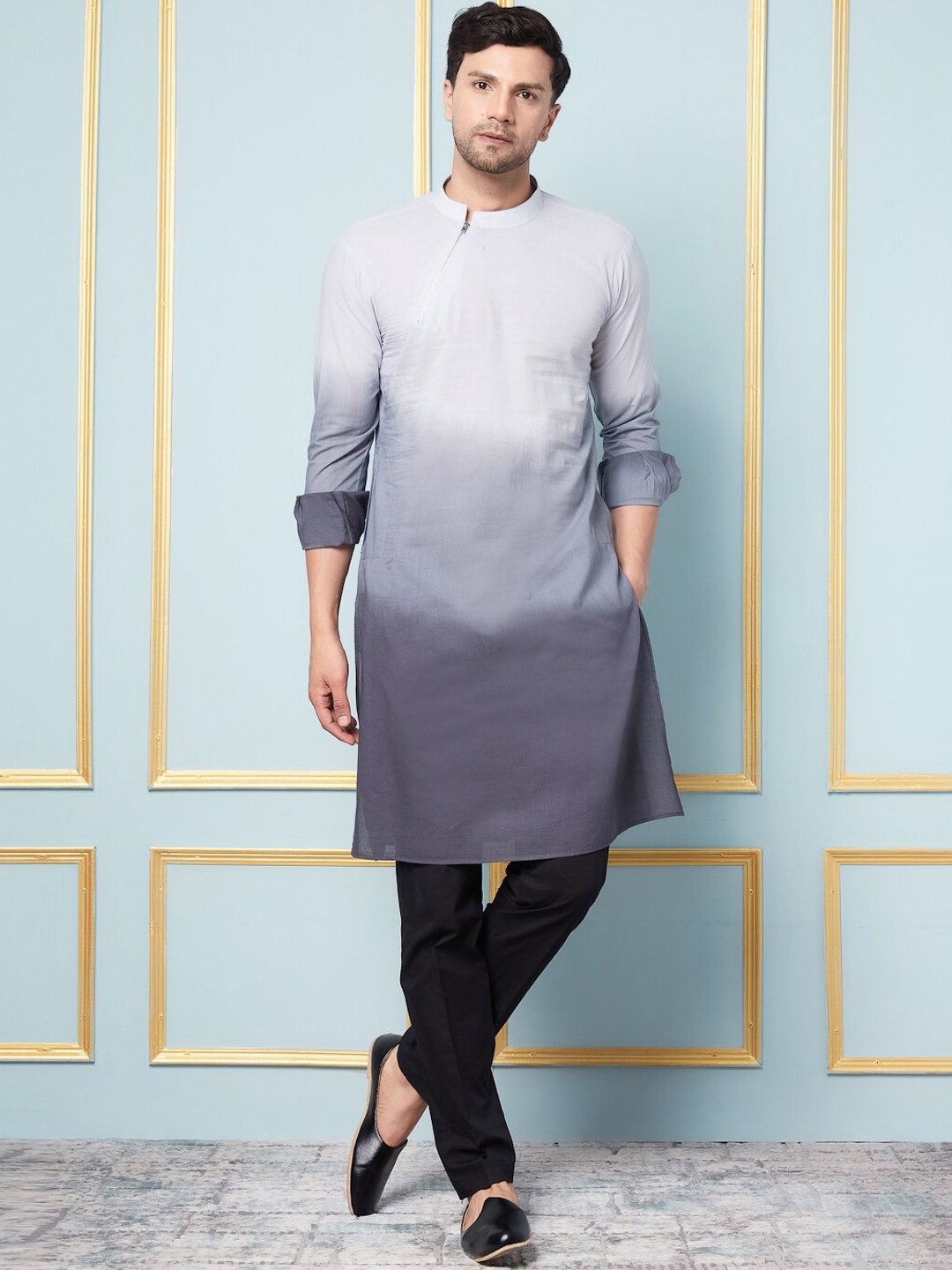 

See Designs Ombre Dyed Regular Pure Cotton Kurta, White