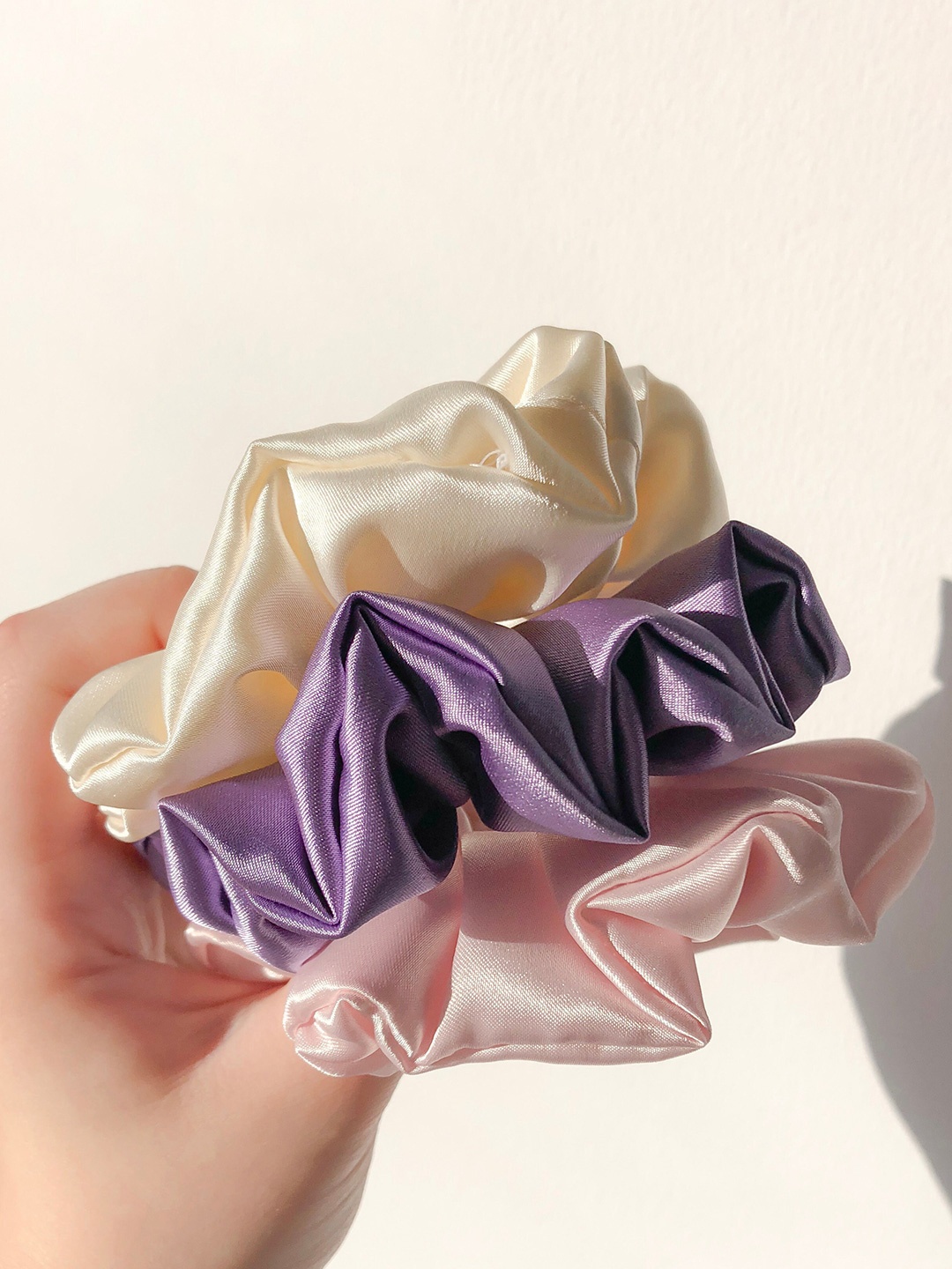 Krelin Set of 3 Ponytail Holders, Cream