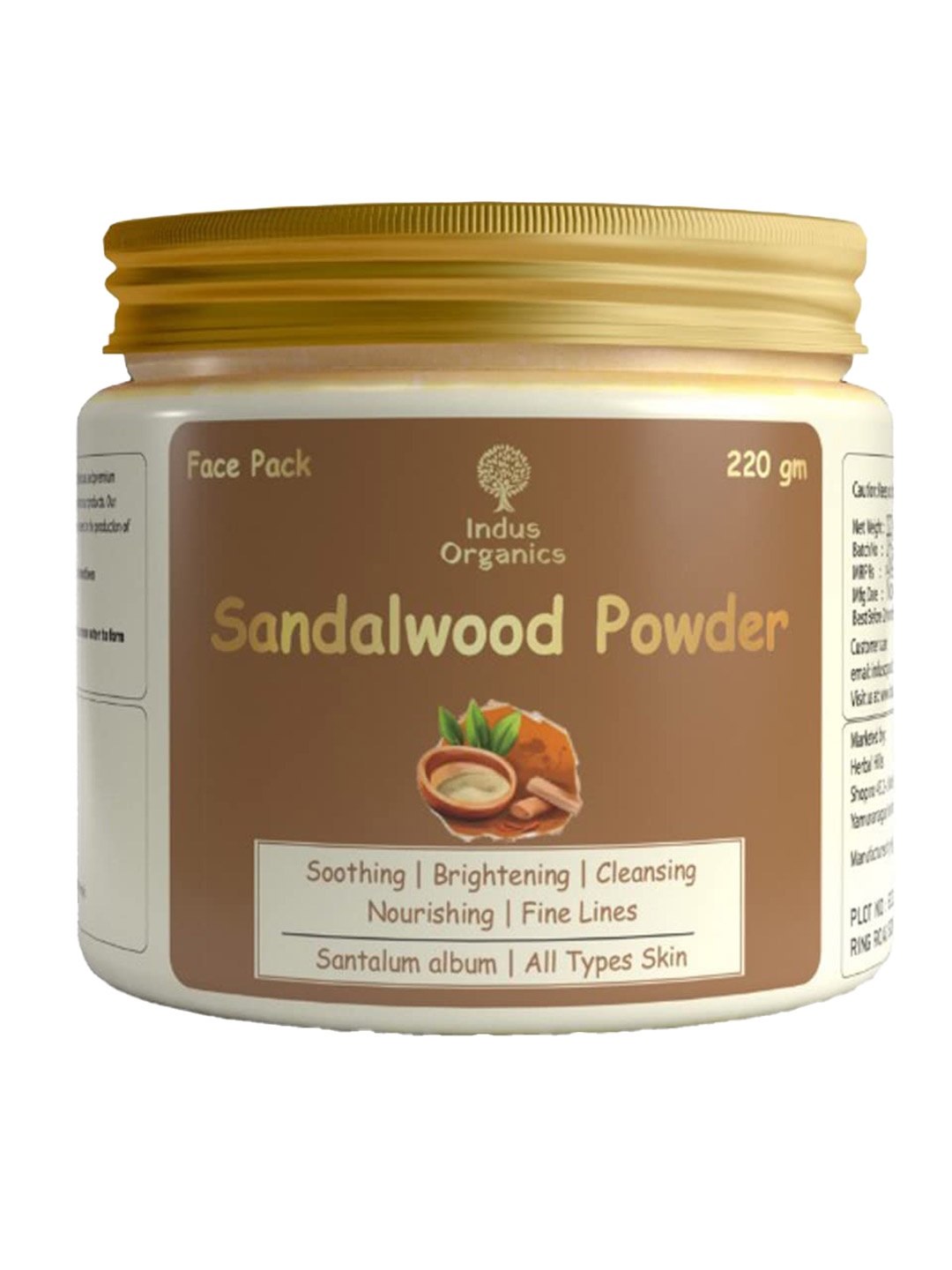 

Indus Organics Sandalwood Powder For De Tan & Glowing skin, Off white