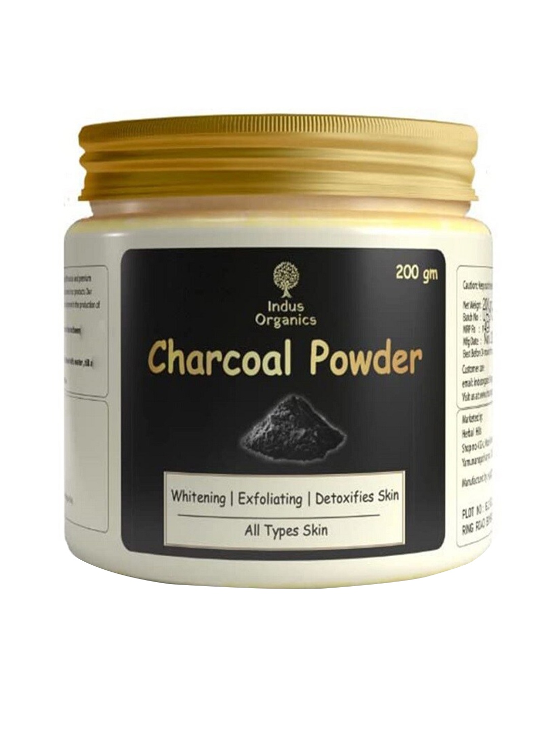 

Indus Organics Whitening & Exfoliating Charcoal Powder-200g, Black