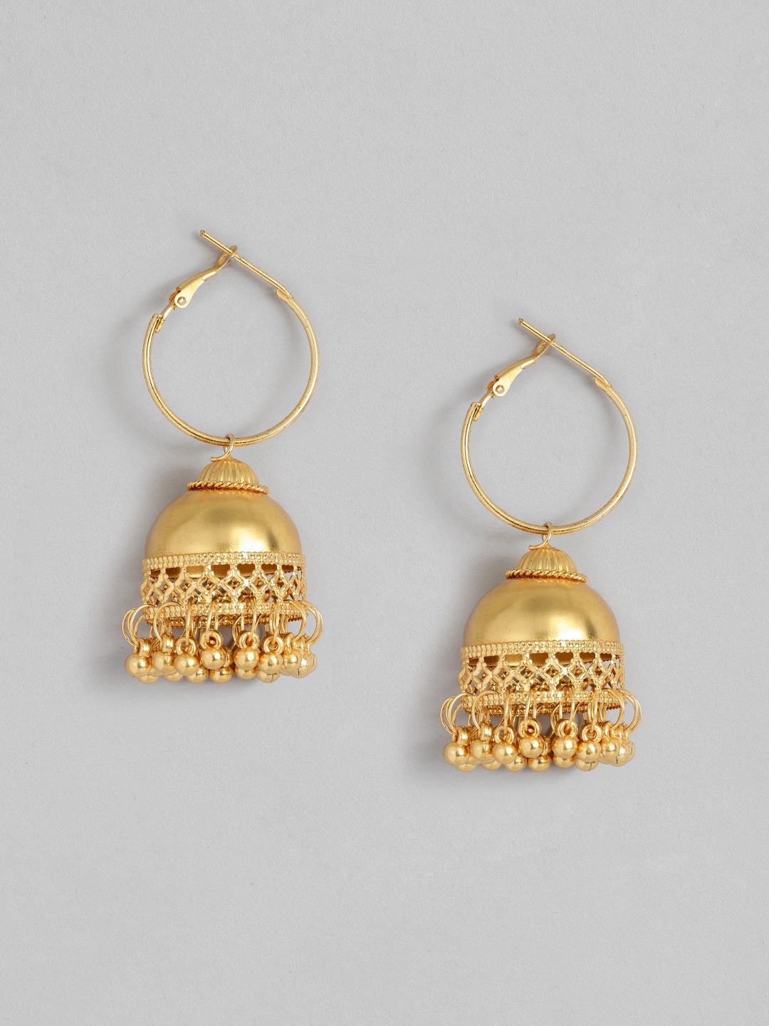 

Anouk Gold-Plated Teardrop Shaped Jhumkas Earrings