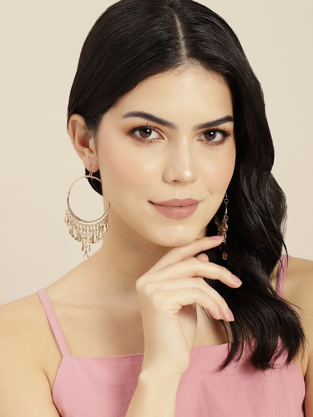 

Anouk Gold-Plated Teardrop Shaped Hoop Earrings