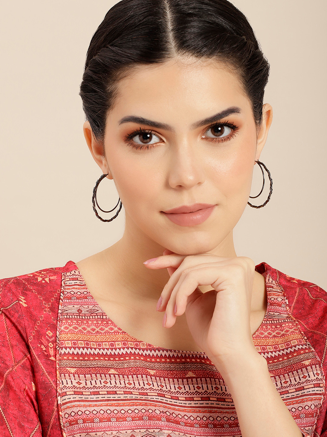 

Anouk Circular Hoop Earrings, Black
