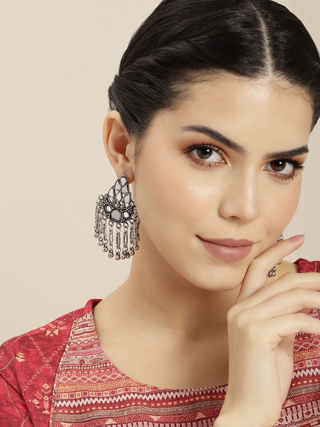 

Anouk Silver-Plated Contemporary Drop Earrings