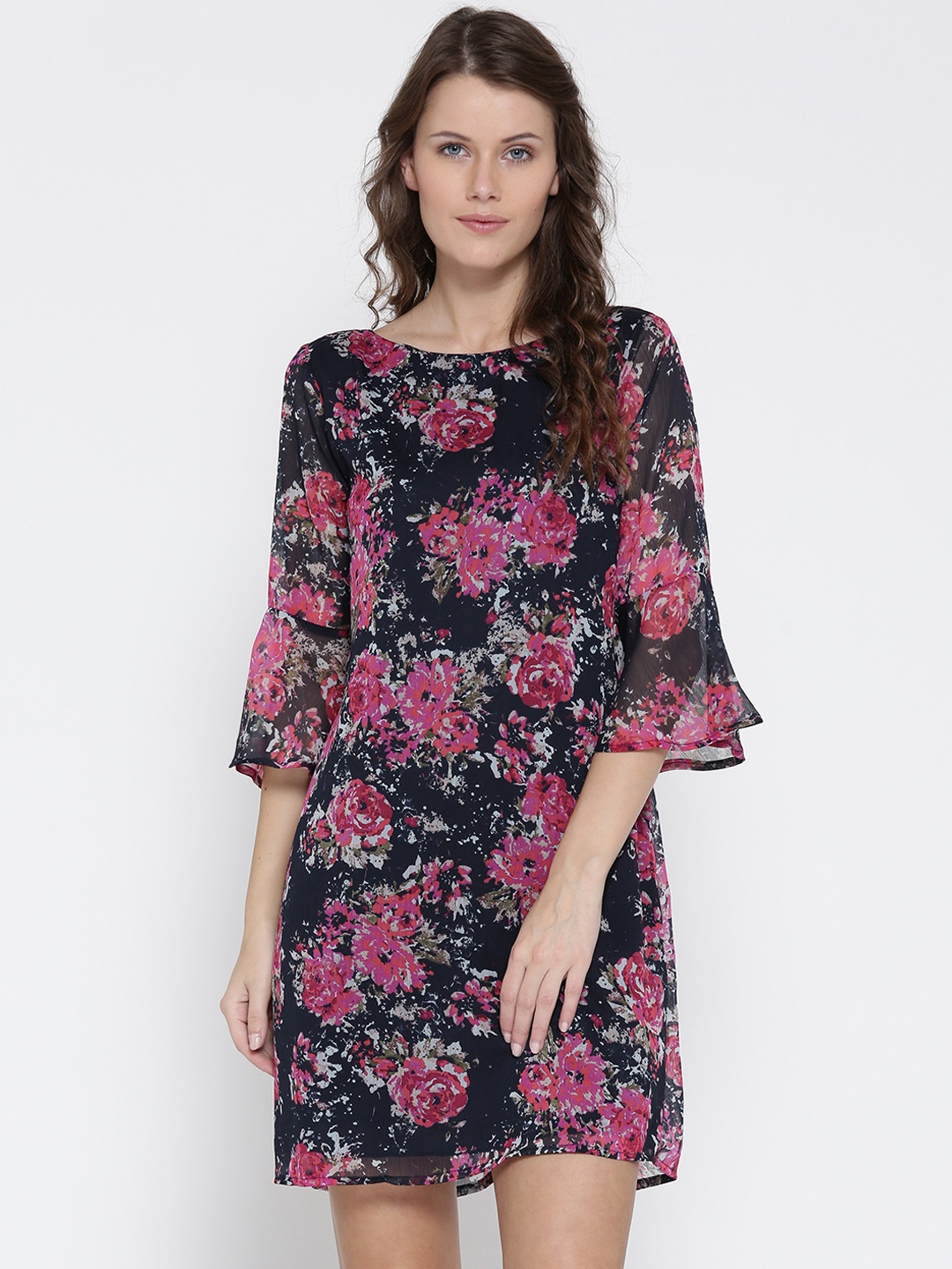

Sera Women Black Printed A-Line Dress