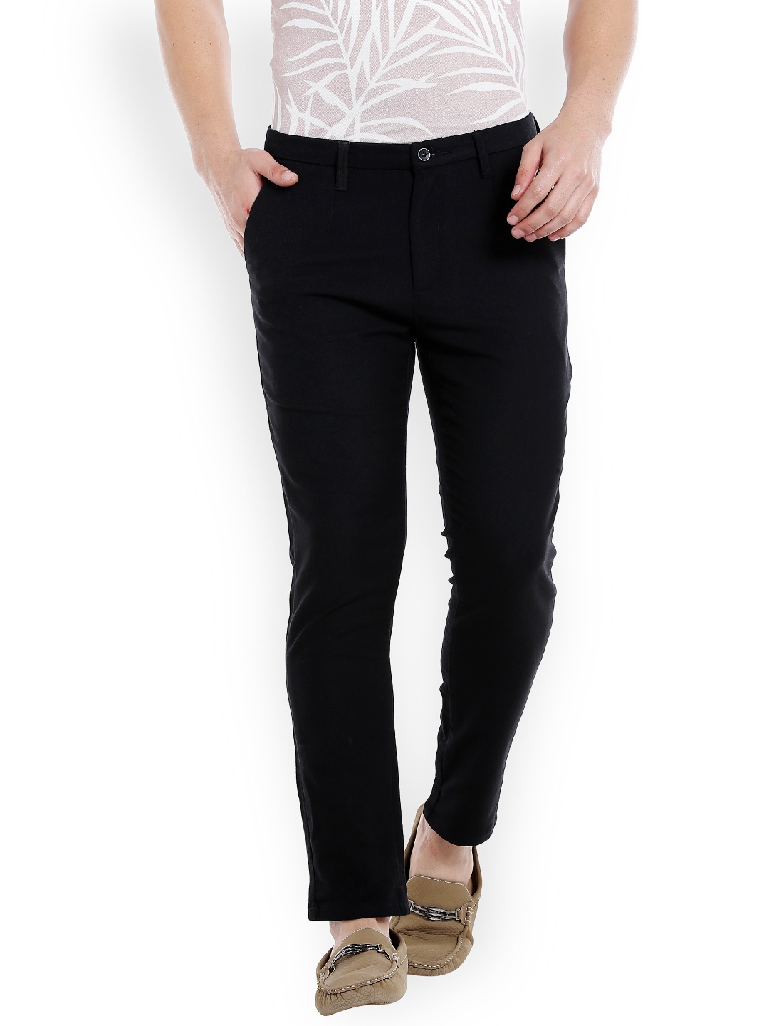 

Rex Straut Jeans Men Black Slim Fit Solid Regular Trousers