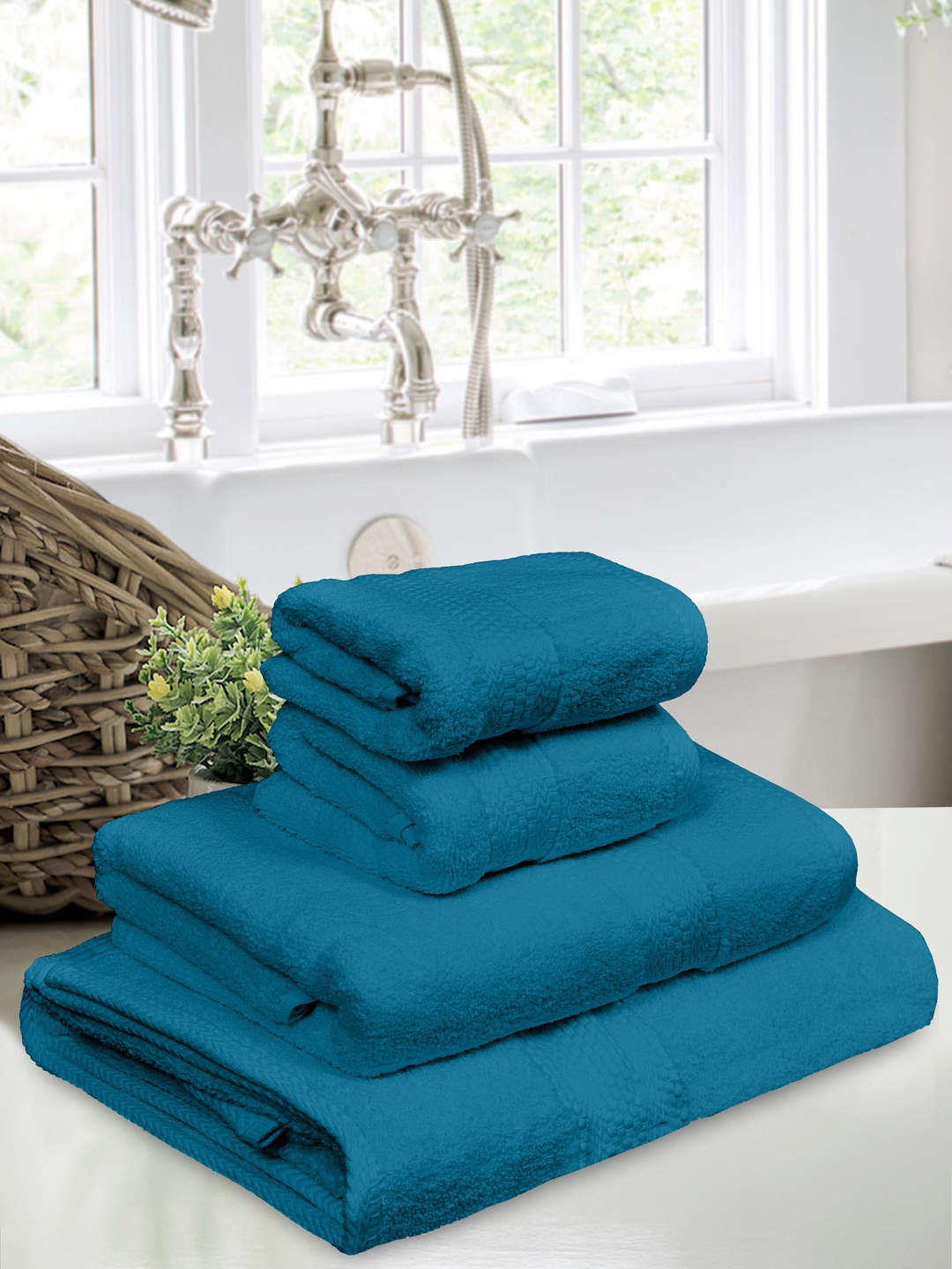 

Home Fresh Assorted 4 Pieces 650 GSM Cotton Towel Set