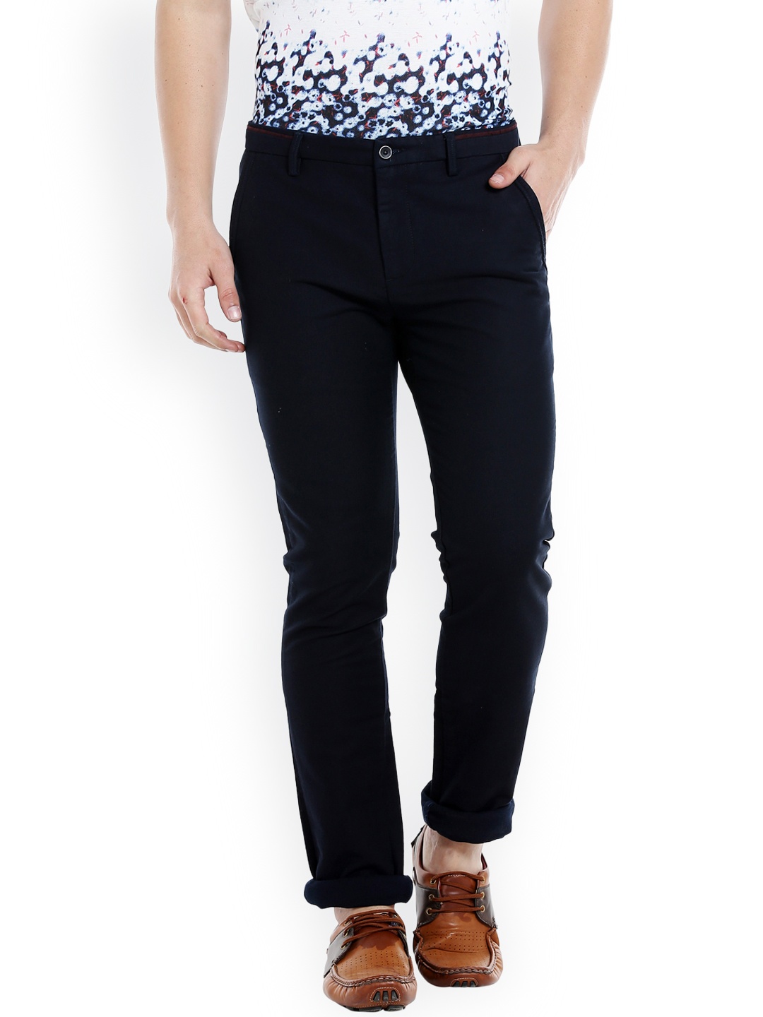 

Rex Straut Jeans Men Navy Blue Slim Fit Solid Regular Trousers