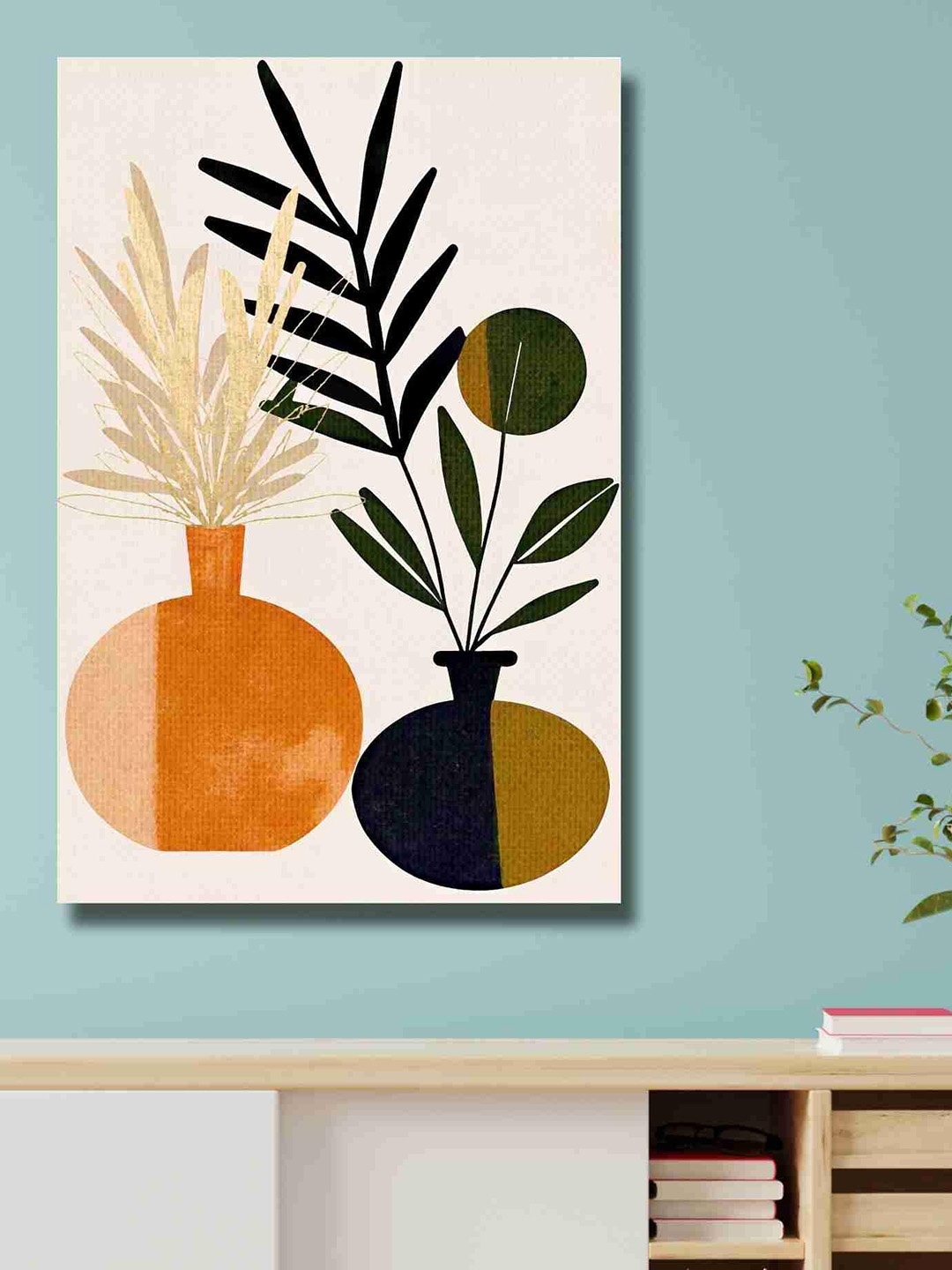 

SAF White & Orange Flower Vase Canvas Waterproof Canvas Wall Art