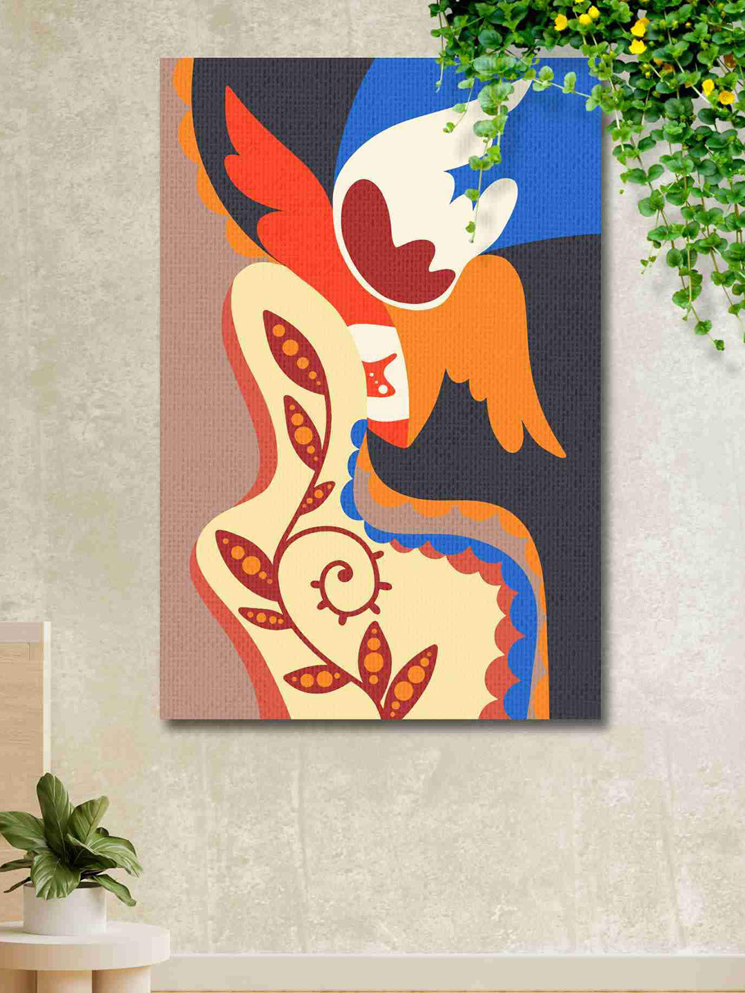 

SAF Blue & Orange Abstract Canvas Waterproof Wall Art