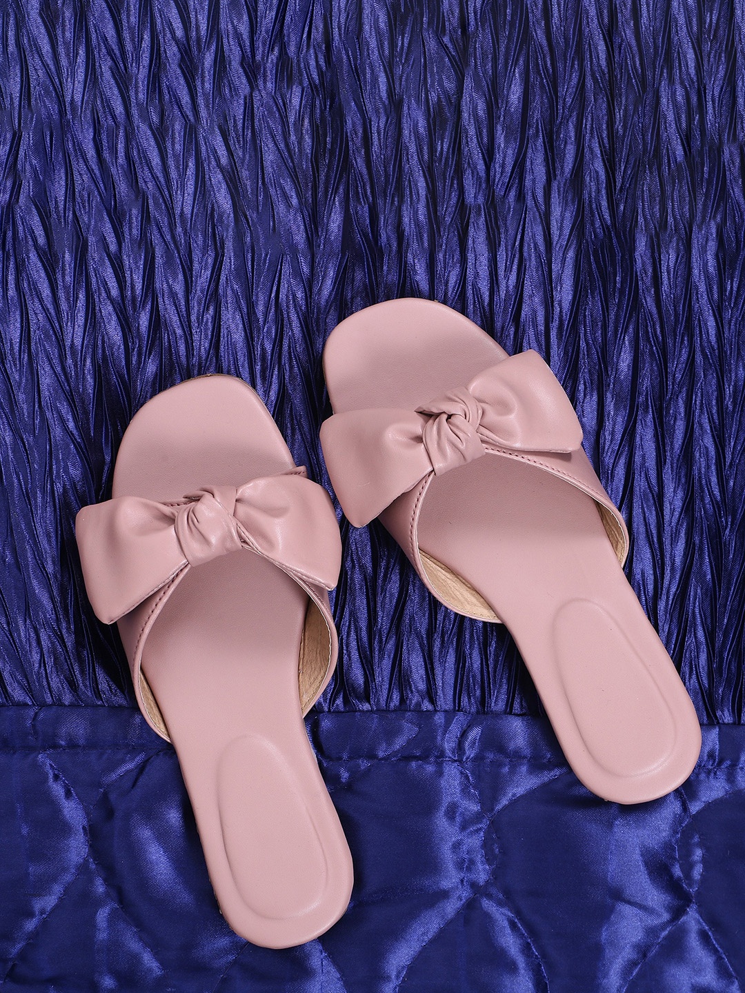 

Ravis Gantho Bow Detail Open Toe Flats, Peach