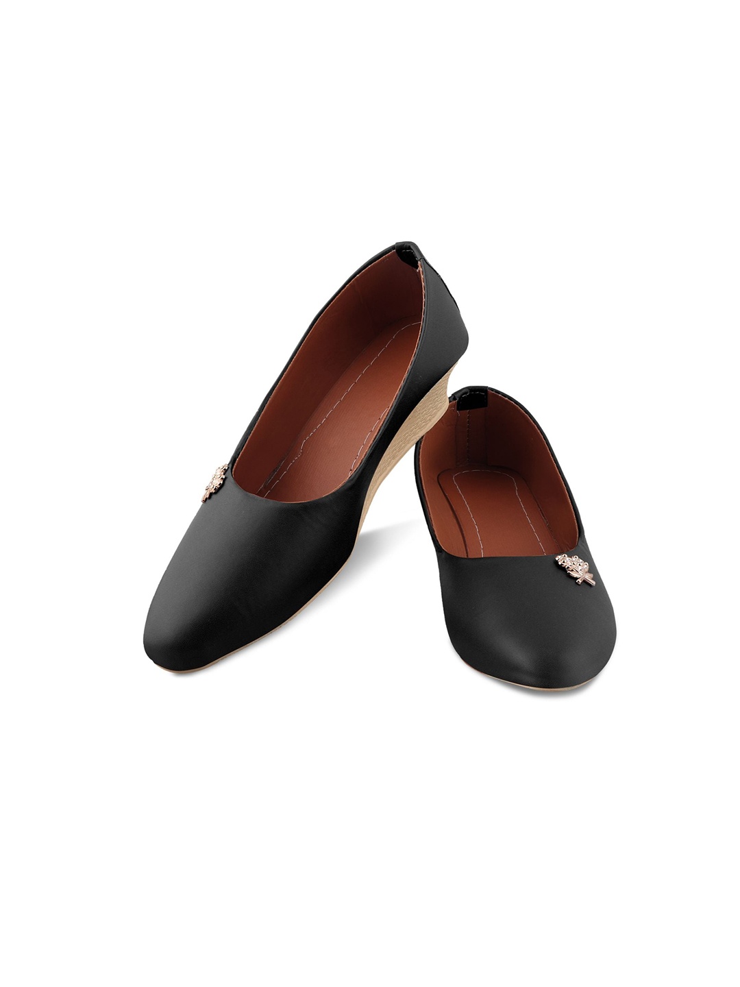 

BAESD Girls Round Toe Wedge Heel Pumps, Black
