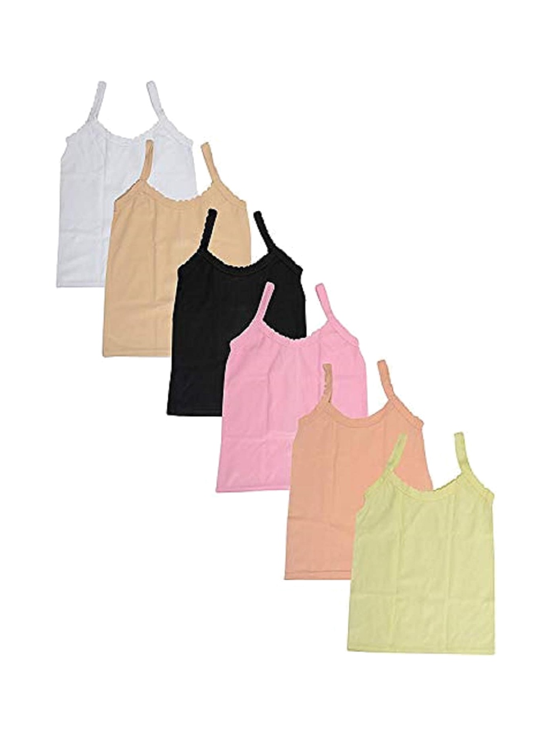 

BAESD Girls Pack Of 6 Cotton Camisoles, White
