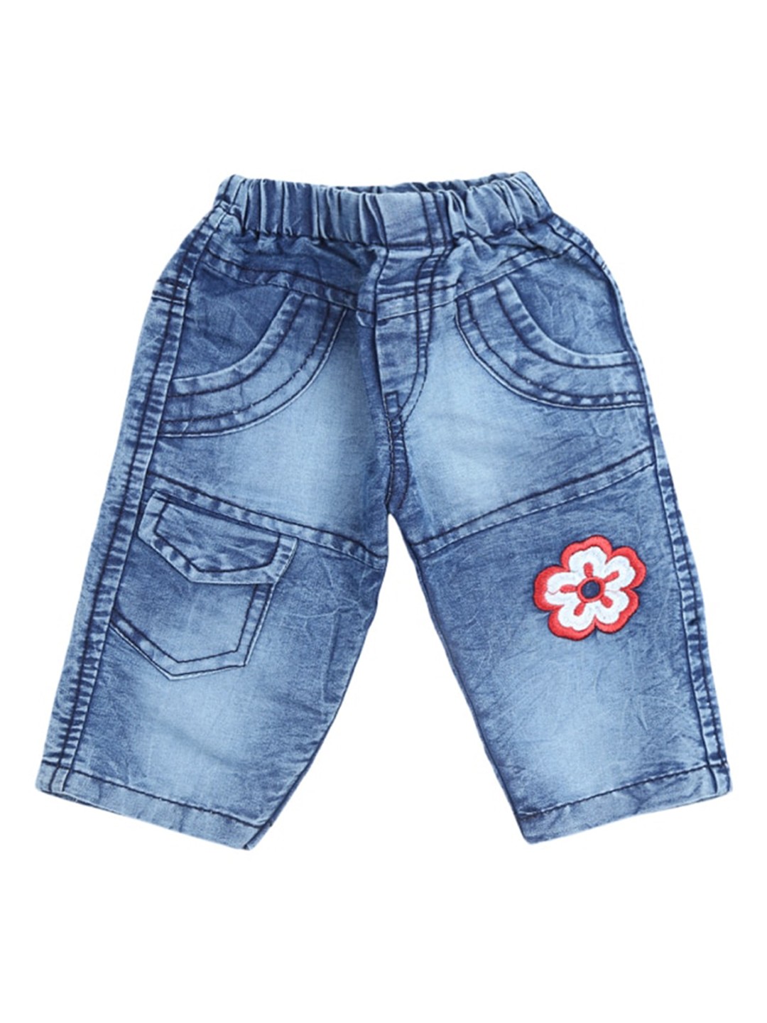 

V-Mart Infants Clean Look Mid-Rise Heavy Fade Cotton Jeans, Blue