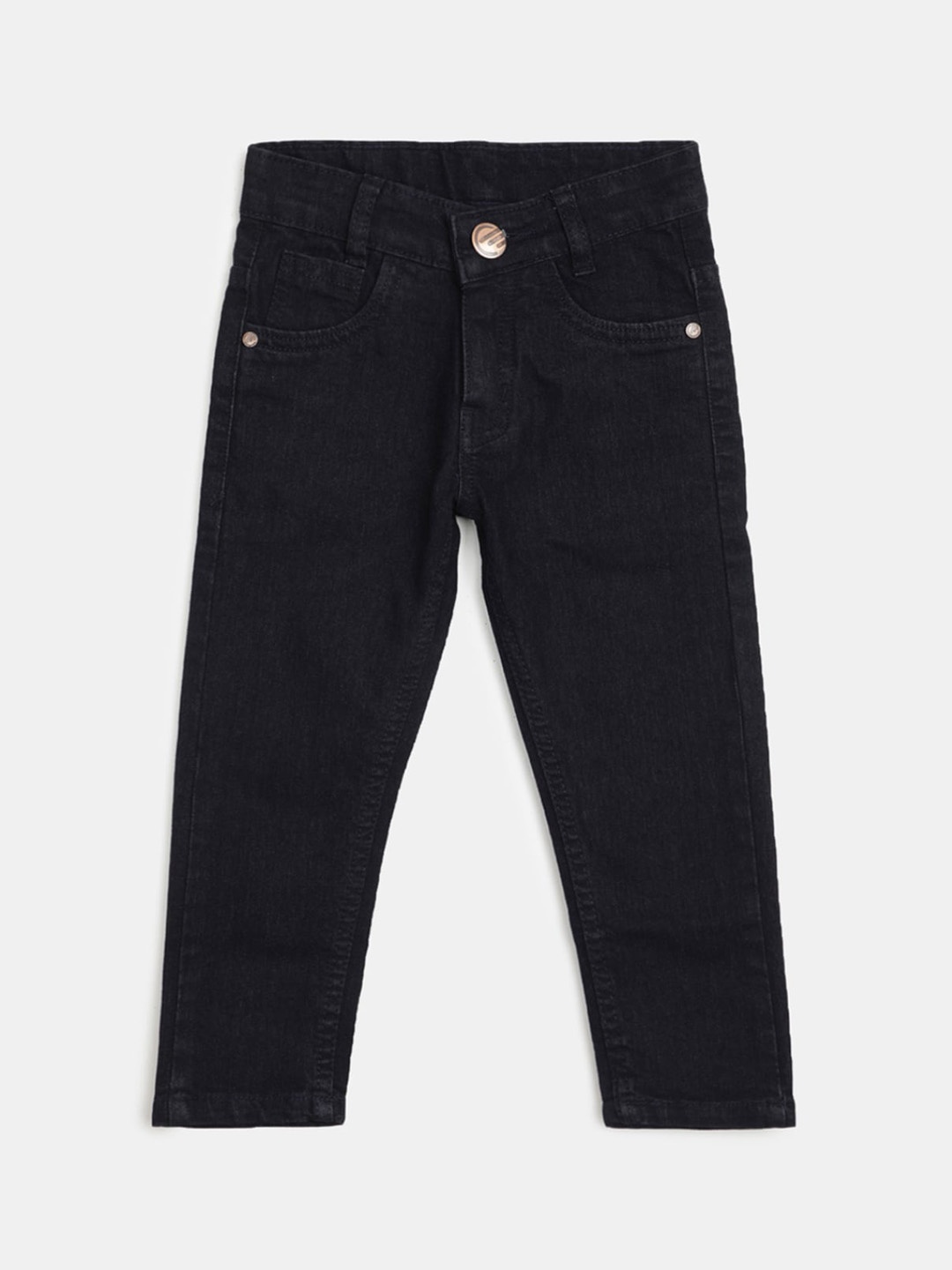 

V-Mart Boys Mid Rise Clean Look Cotton Jeans, Black