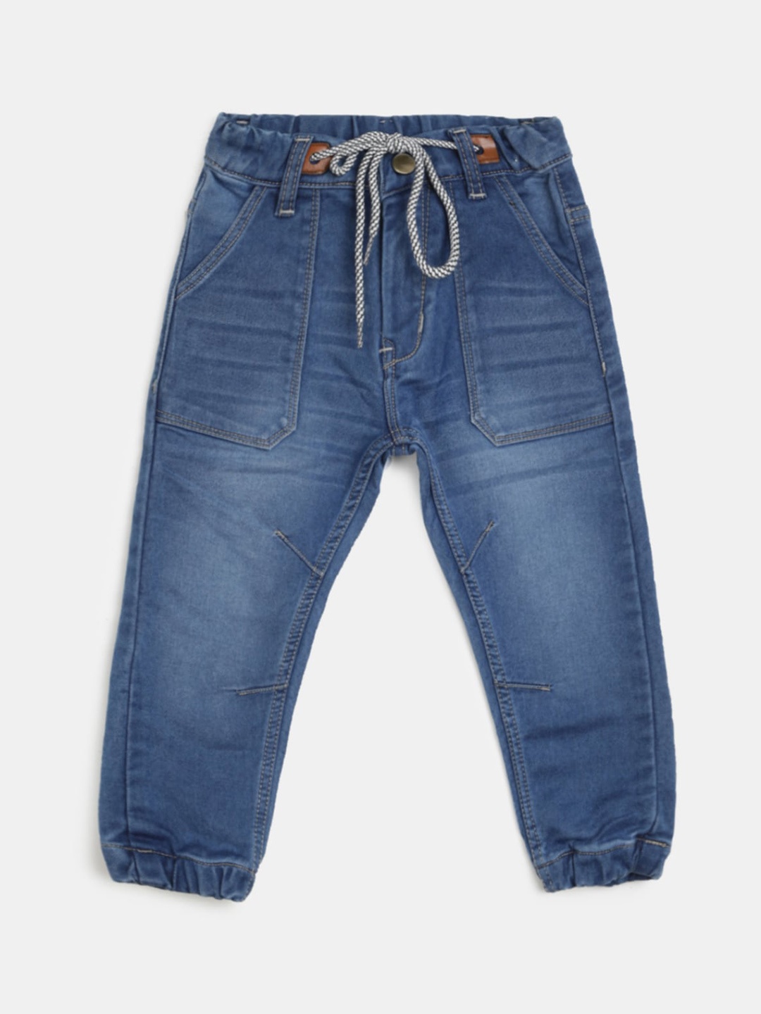 

V-Mart Boys Clean Look Light Fade Cotton Joggers, Blue