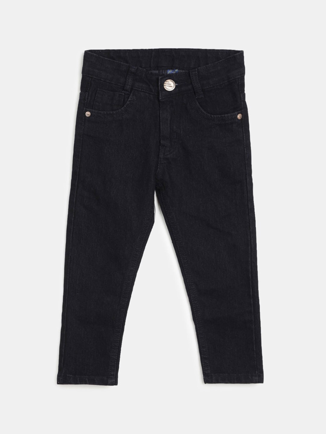 

V-Mart Boys Mid-Rise Clean Look Cotton Jeans, Black