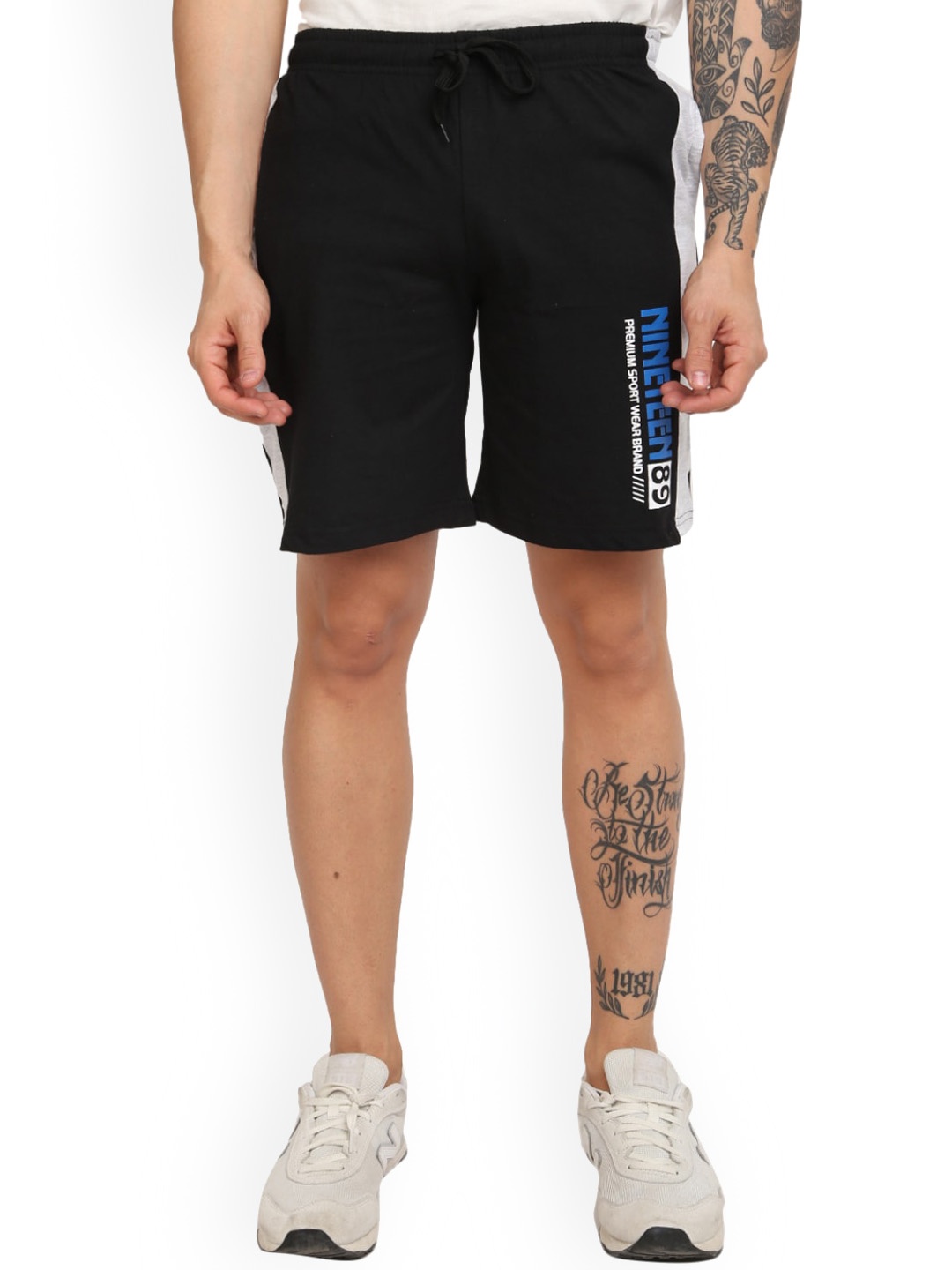 

V-Mart Men Cotton Shorts, Black