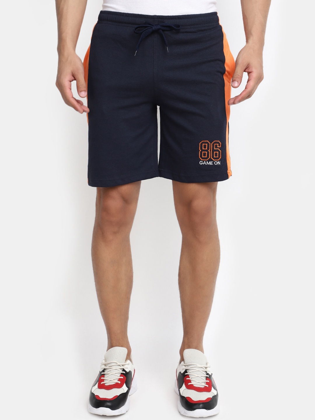 

V-Mart Men Mid-Rise Cotton Shorts, Blue
