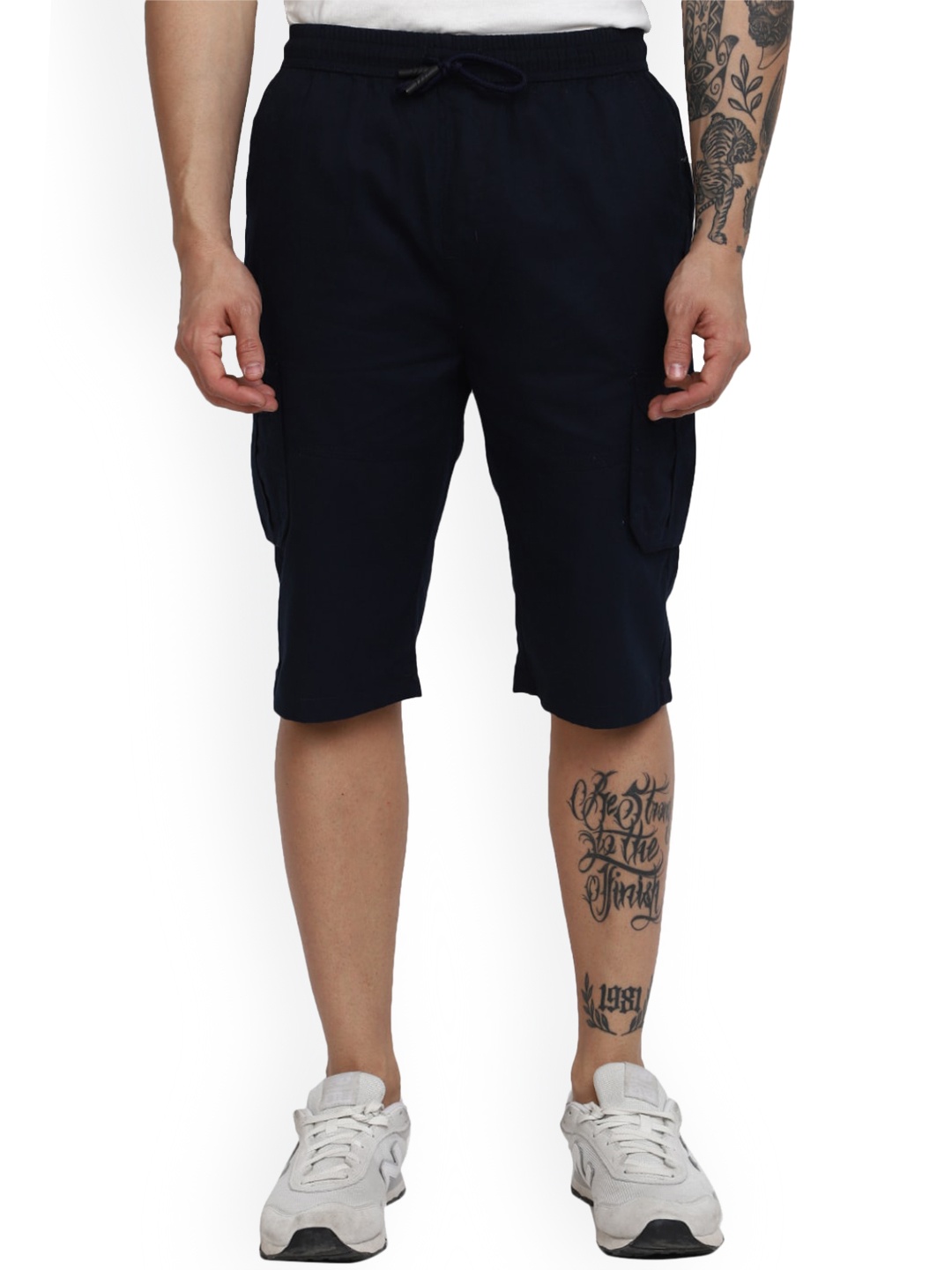 

V-Mart Men Cotton Cargo Shorts, Navy blue