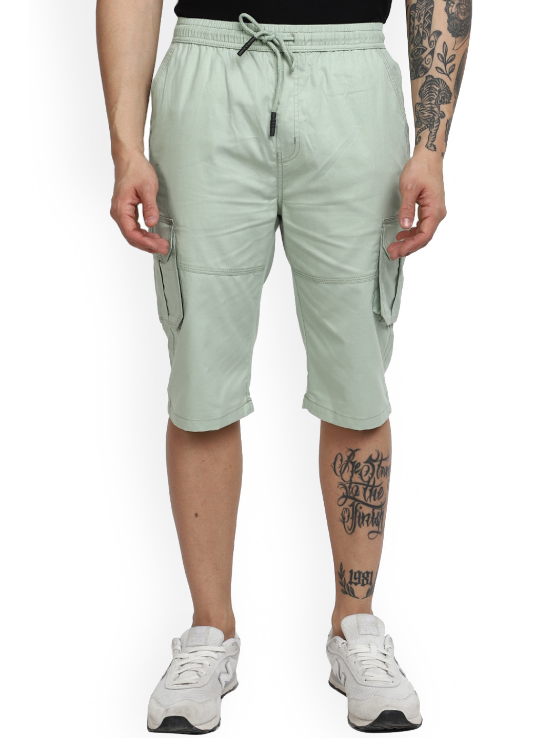 

V-Mart Men Cotton Cargo Shorts, Green