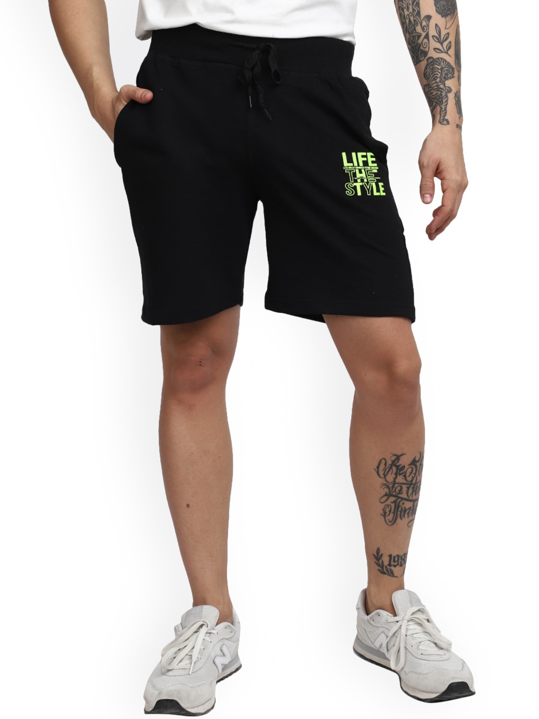 

V-Mart Men Cotton Regular Shorts, Black