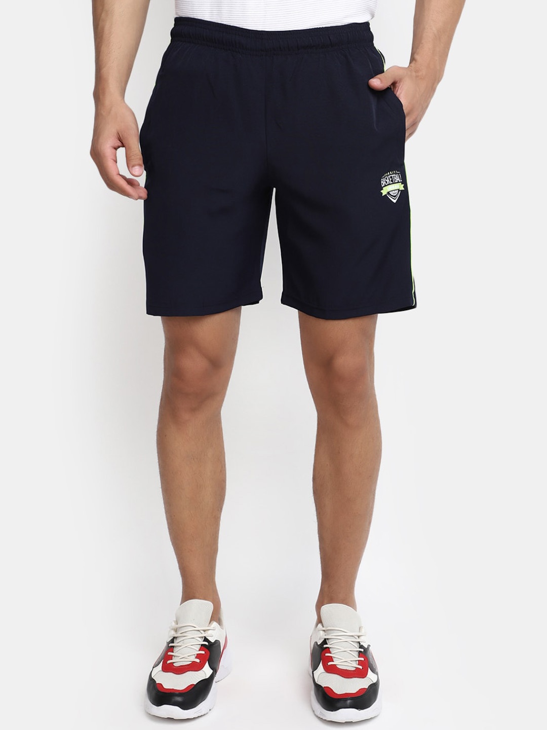 

V-Mart Men Mid Rise Cotton Shorts, Blue