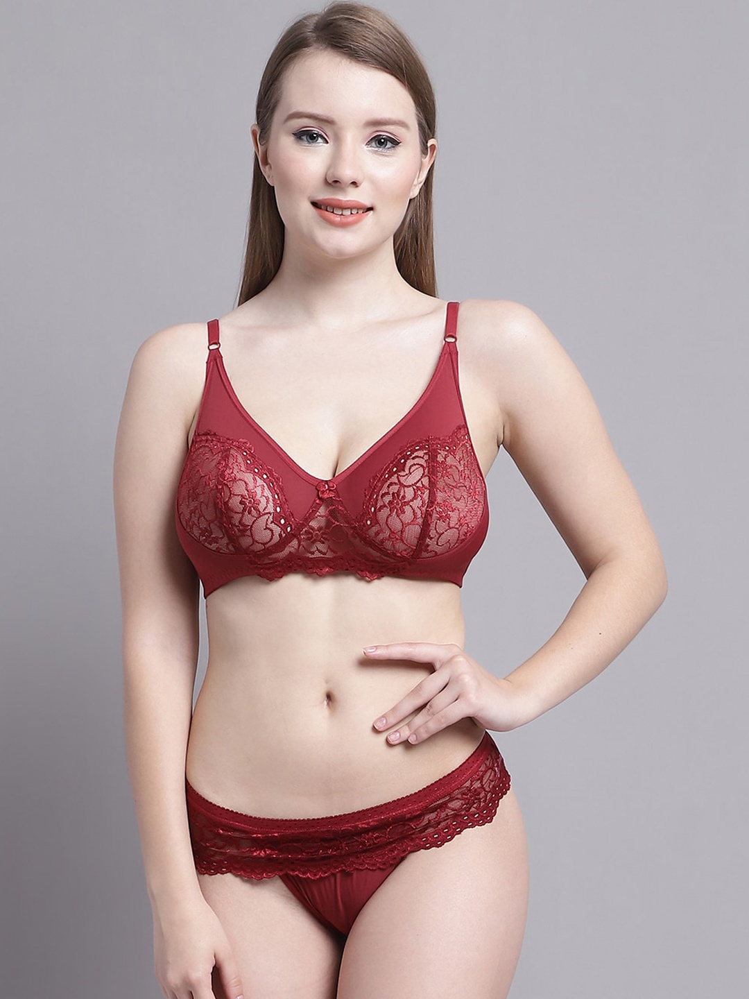 

GRACIT Lingerie Set, Maroon