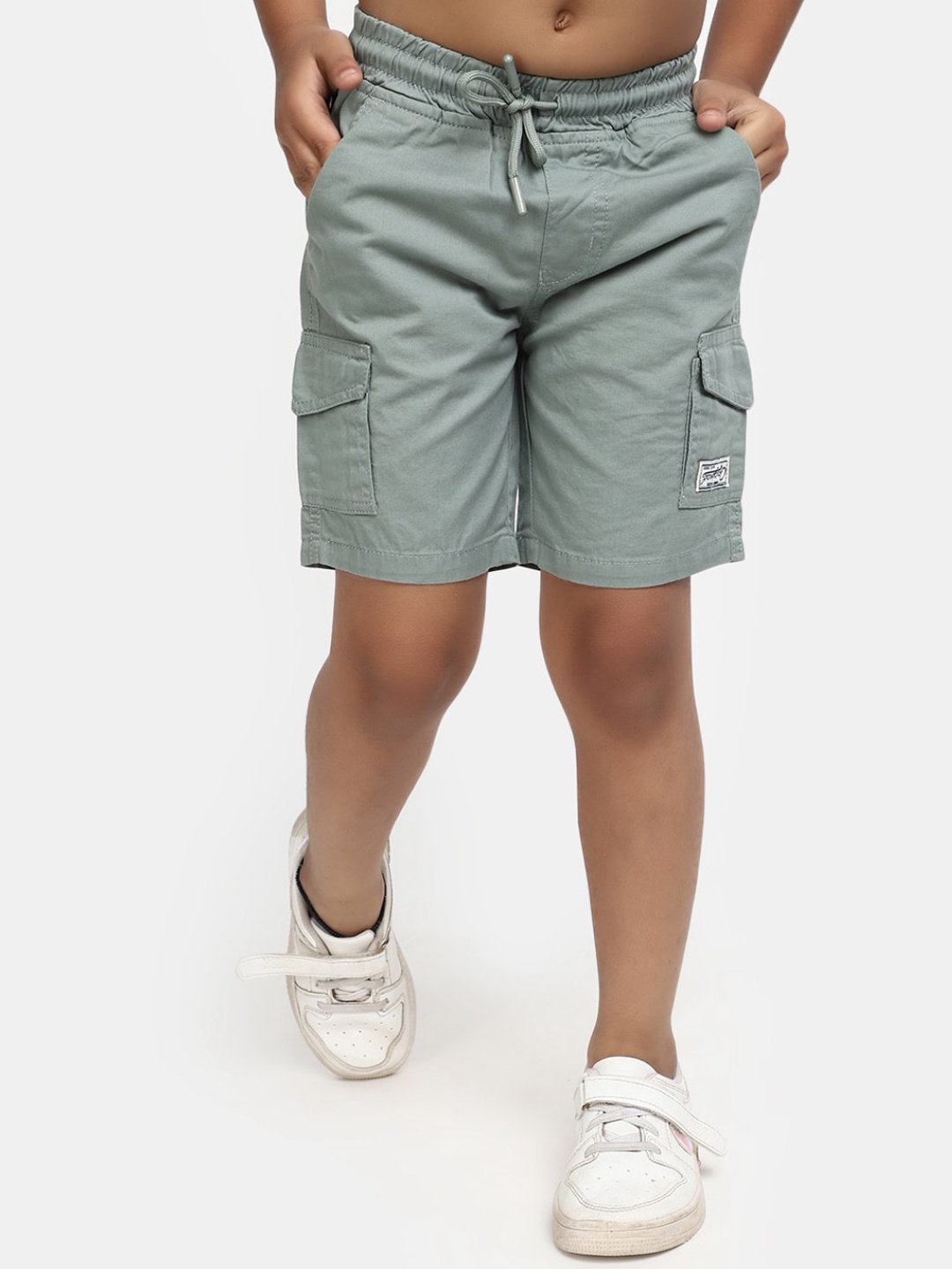 

V-Mart Boys Cotton Cargo Shorts, Green