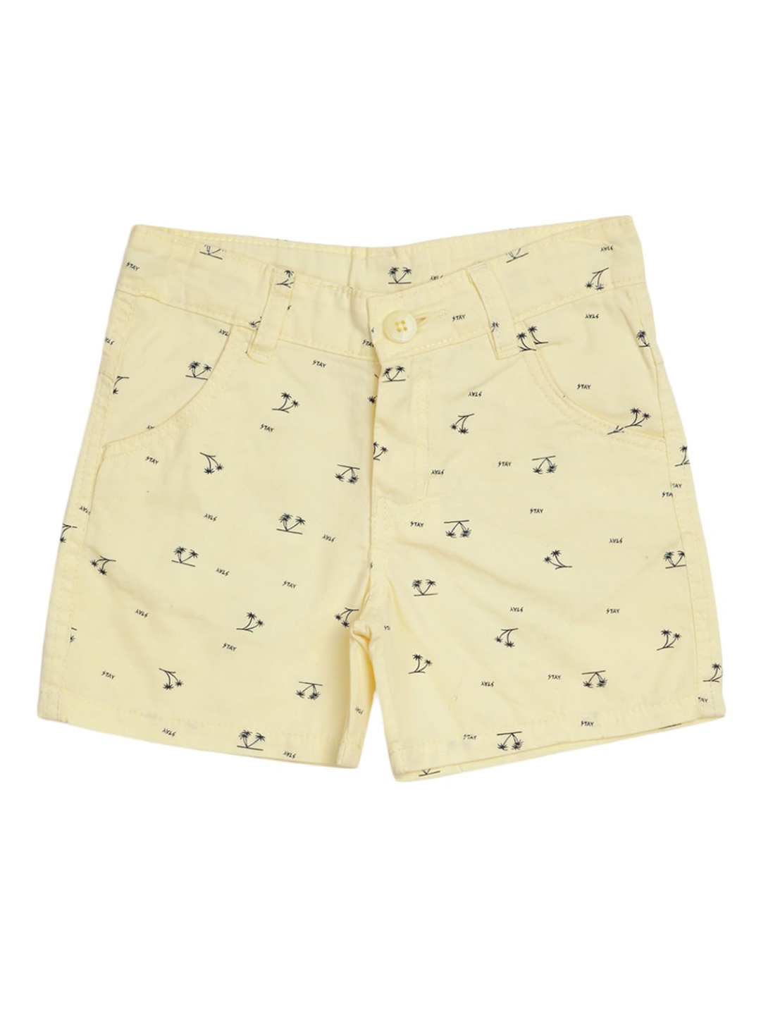 

V-Mart Boys Conversational Printed Cotton Shorts, Yellow