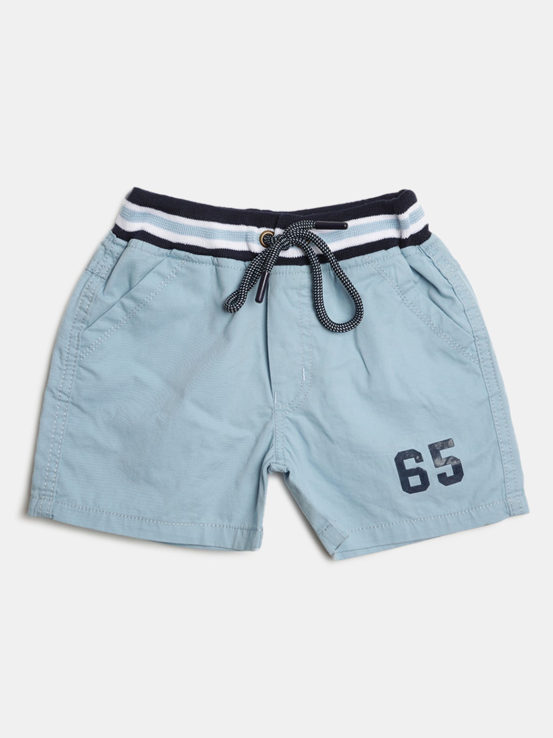 

V-Mart Boys Mid-Rise Cotton Shorts, Blue