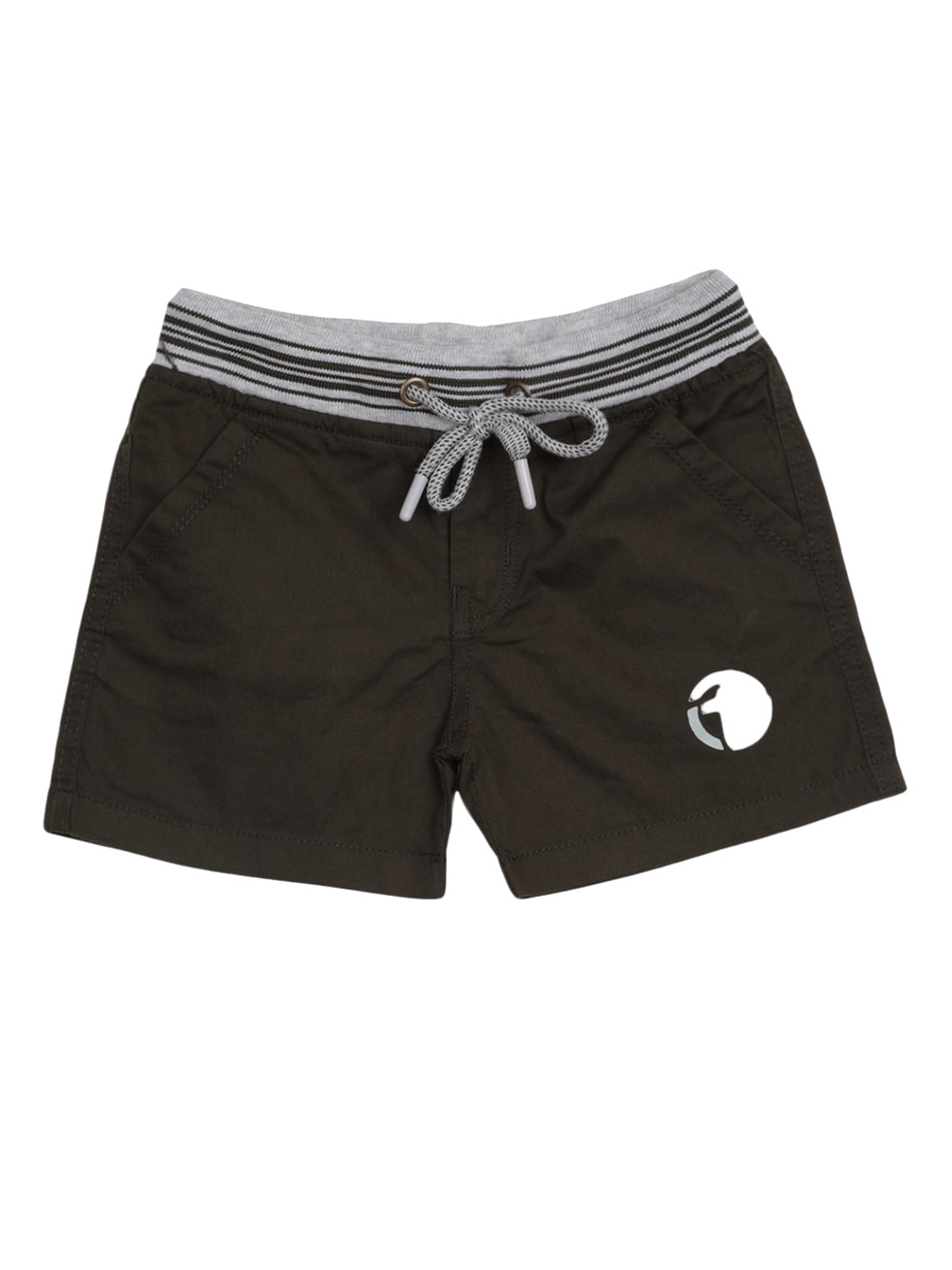 

V-Mart Boys Mid Rise Cotton Shorts, Olive