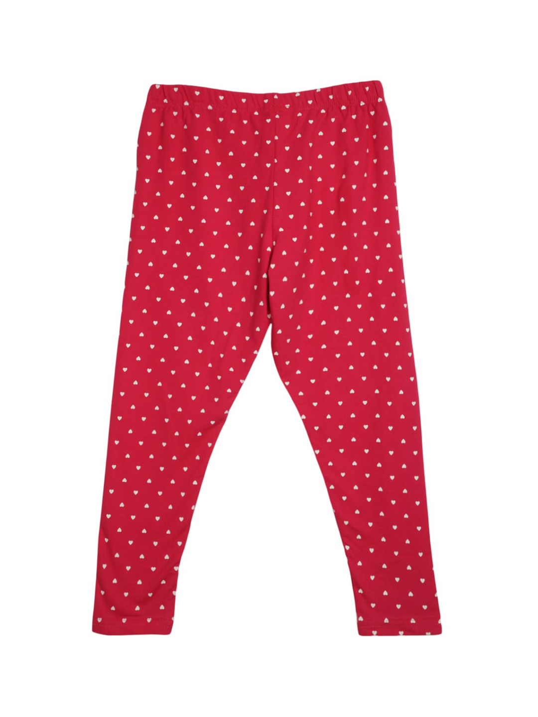 

V-Mart Girls Polka Dot Printed Ankle Length Cotton Leggings, Pink
