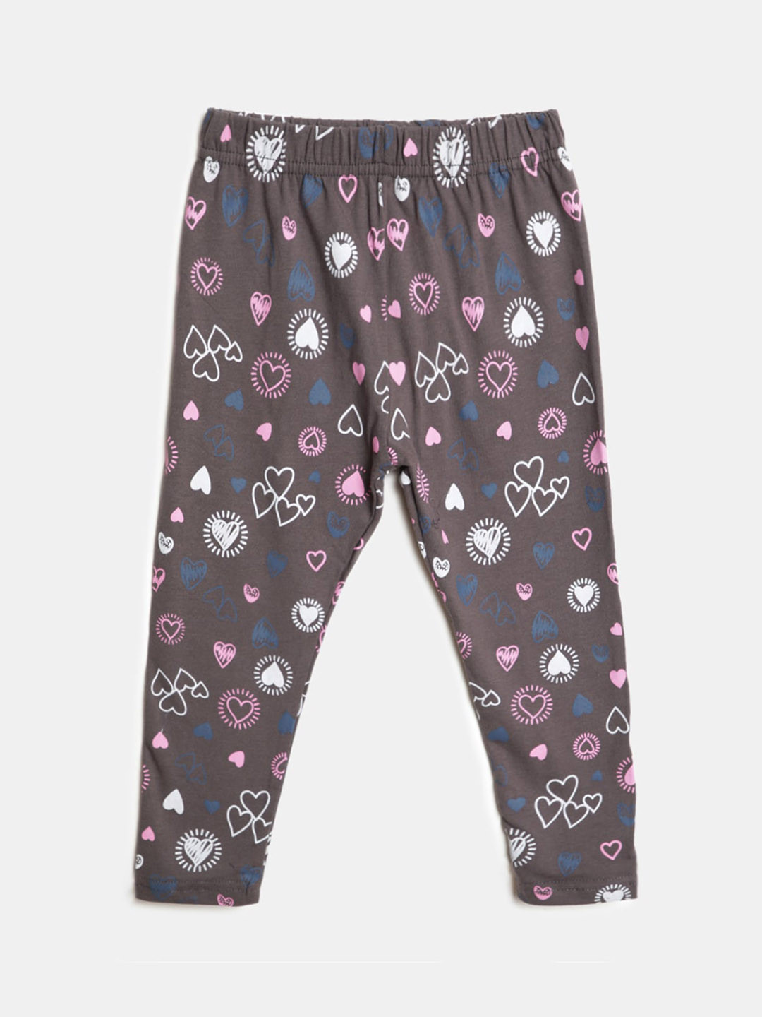 

V-Mart Girls Printed Ankle Length Leggings, Grey