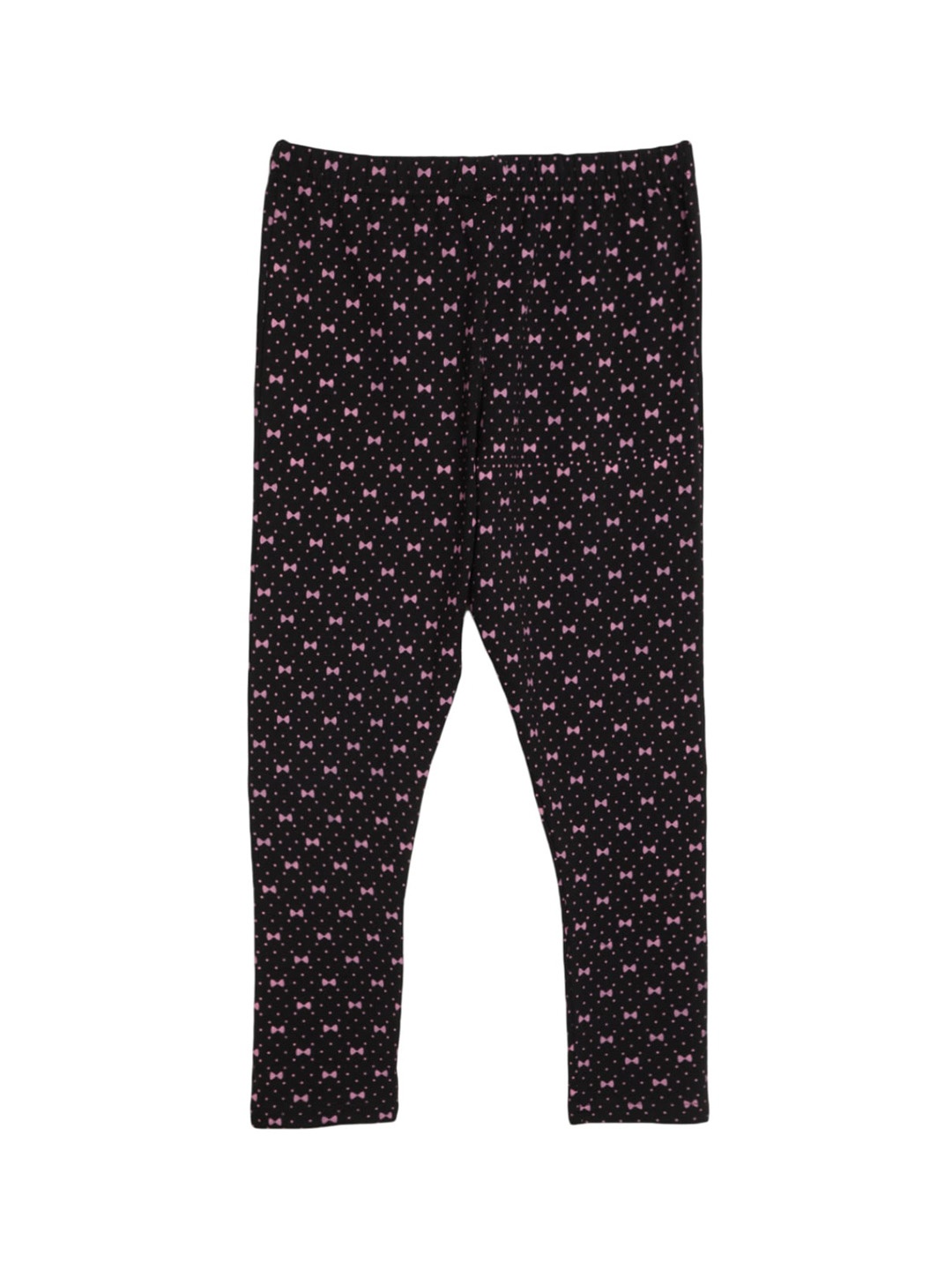 

V-Mart Girls Printed Ankle Length Leggings, Black